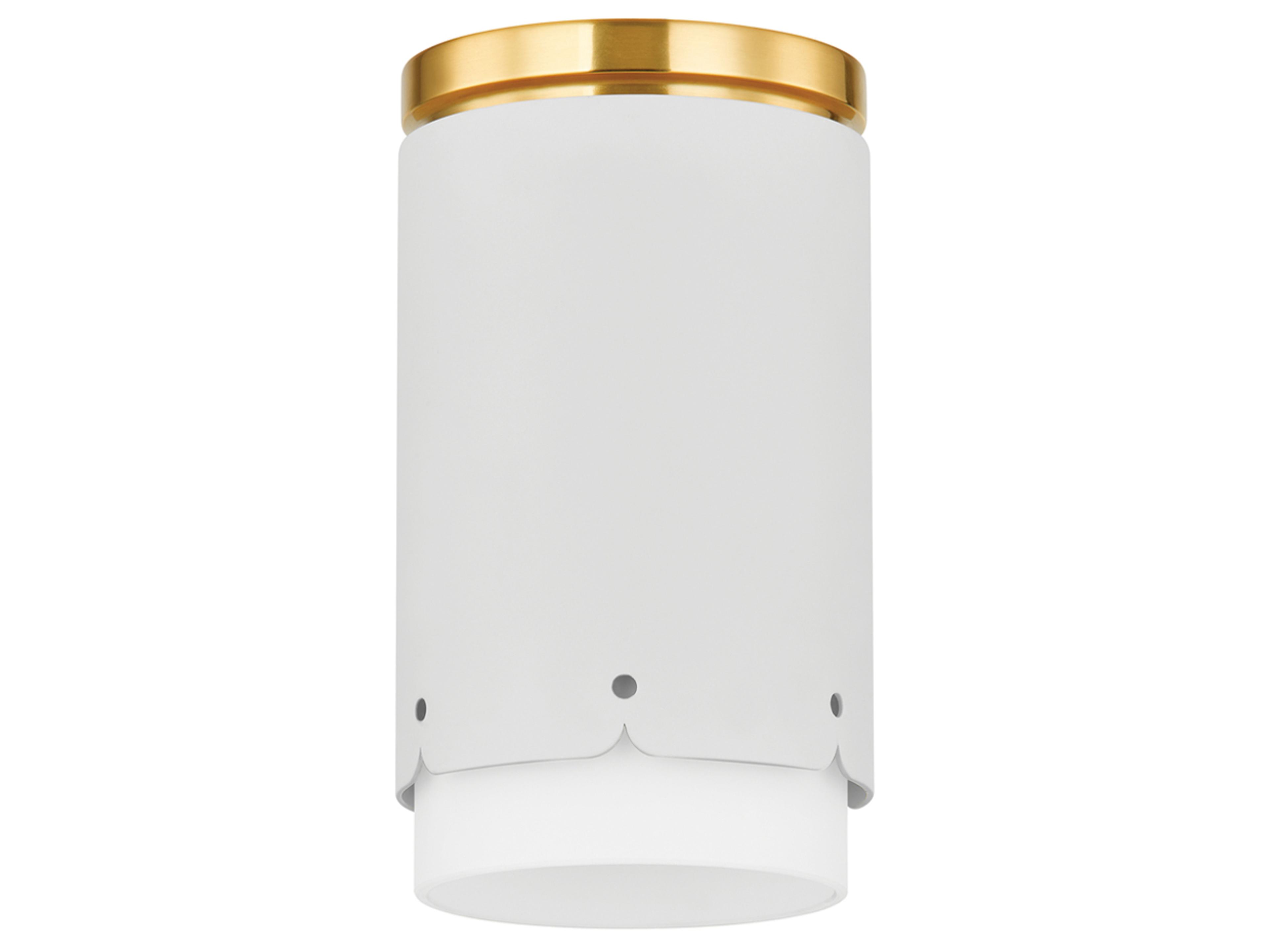 Asa 1-Light Aged Brass Soft White Cylinder Flush Mount