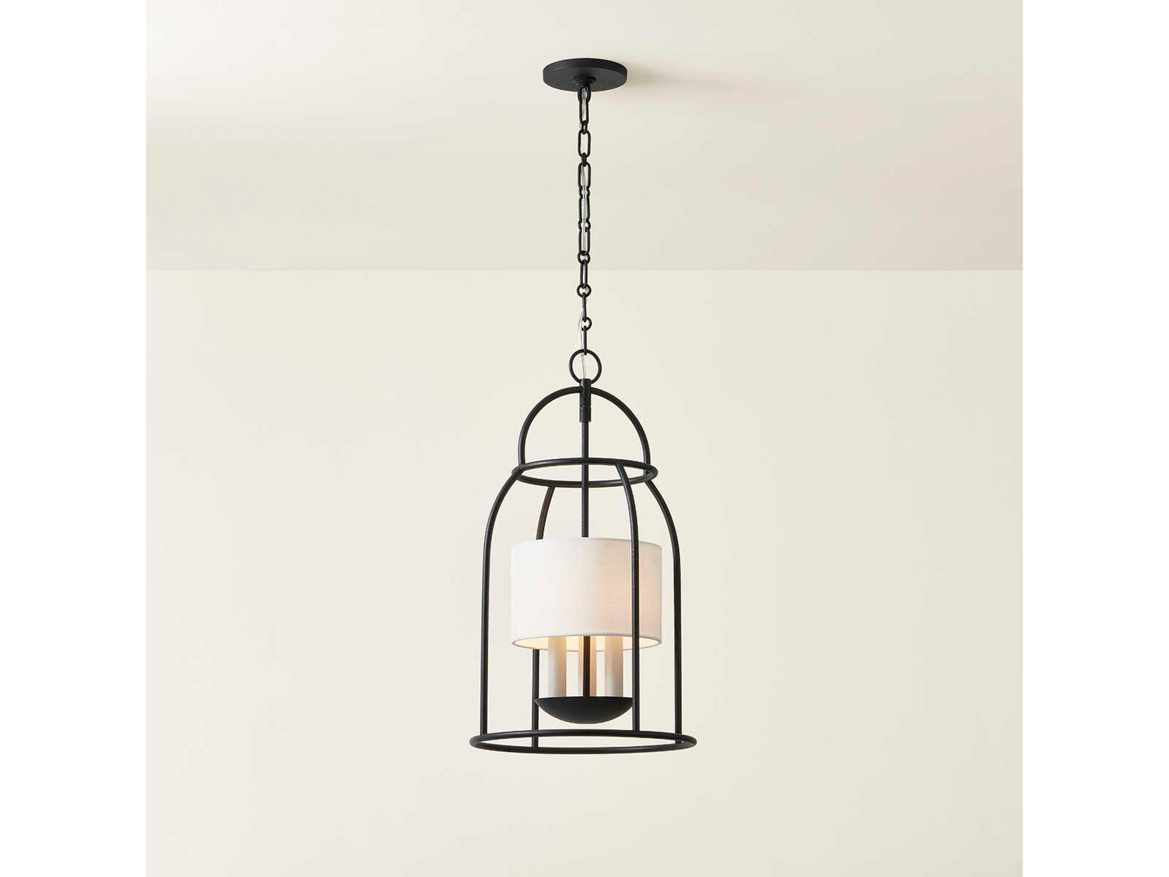 Mitzi Delia 3-Light Aged Iron Black Lantern Mini Pendant