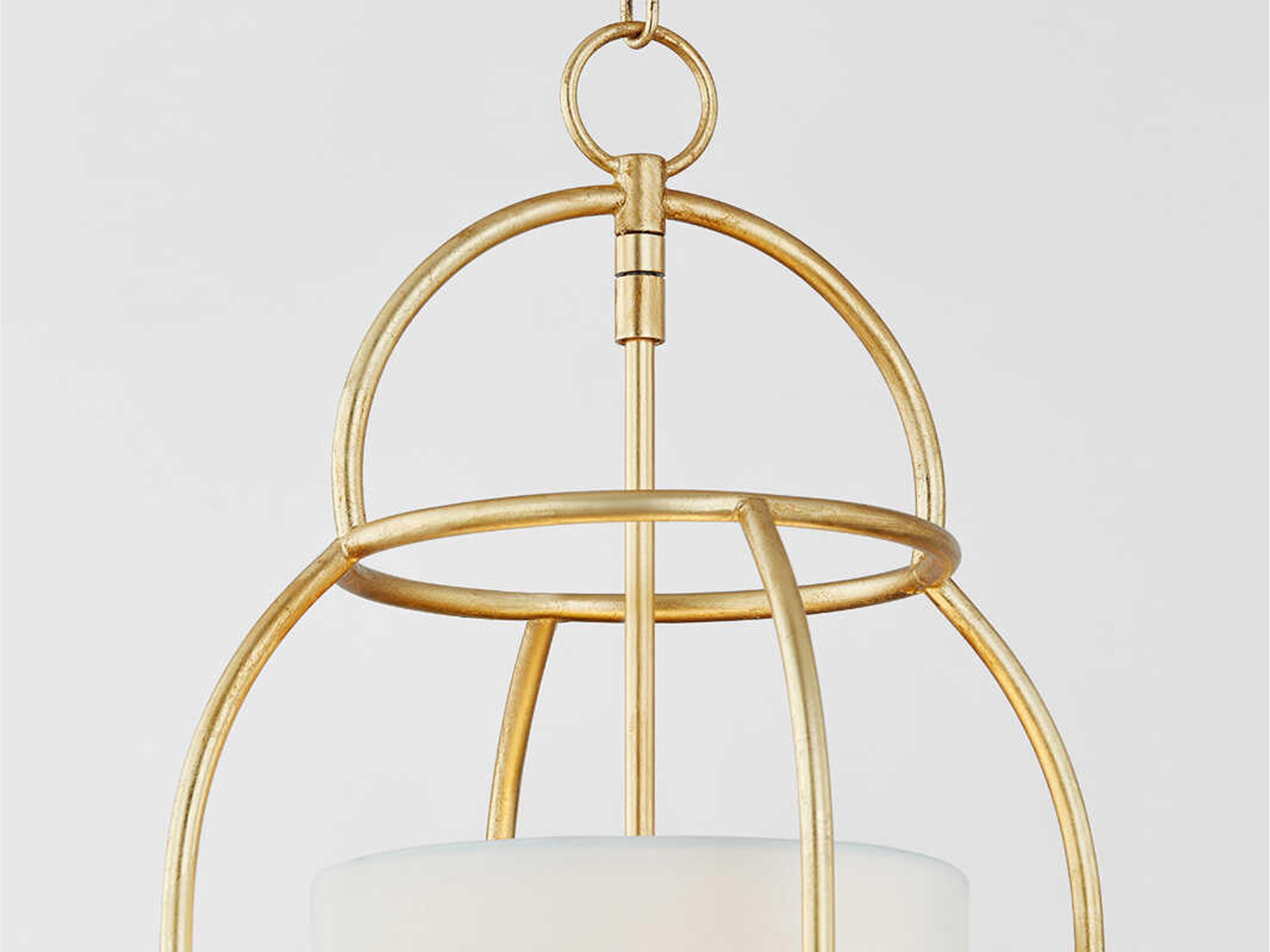 Mitzi Delia 3-Light Vintage Gold Leaf Lantern Mini Pendant