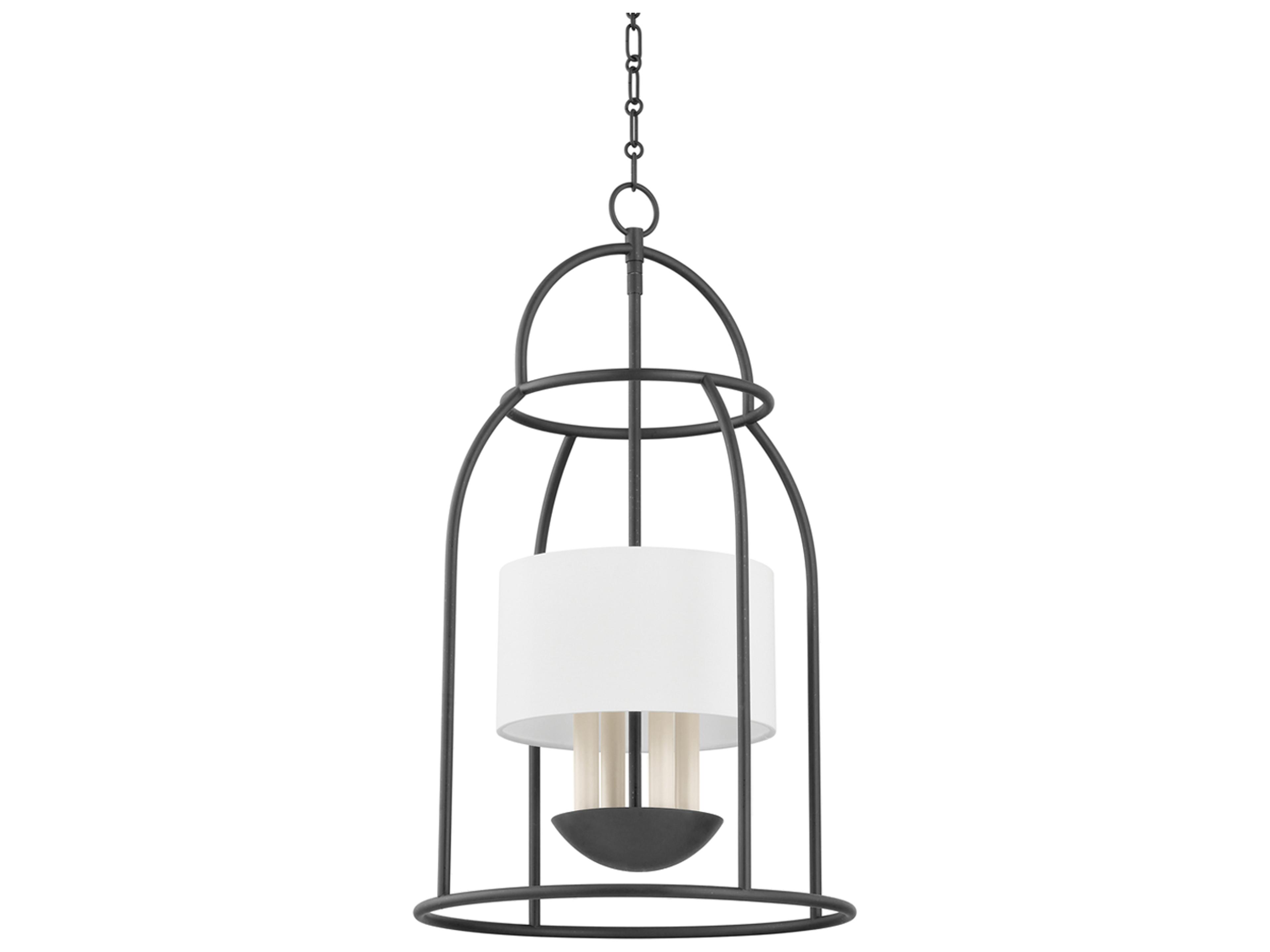 Delia 4-Light Aged Iron Black Lantern Pendant