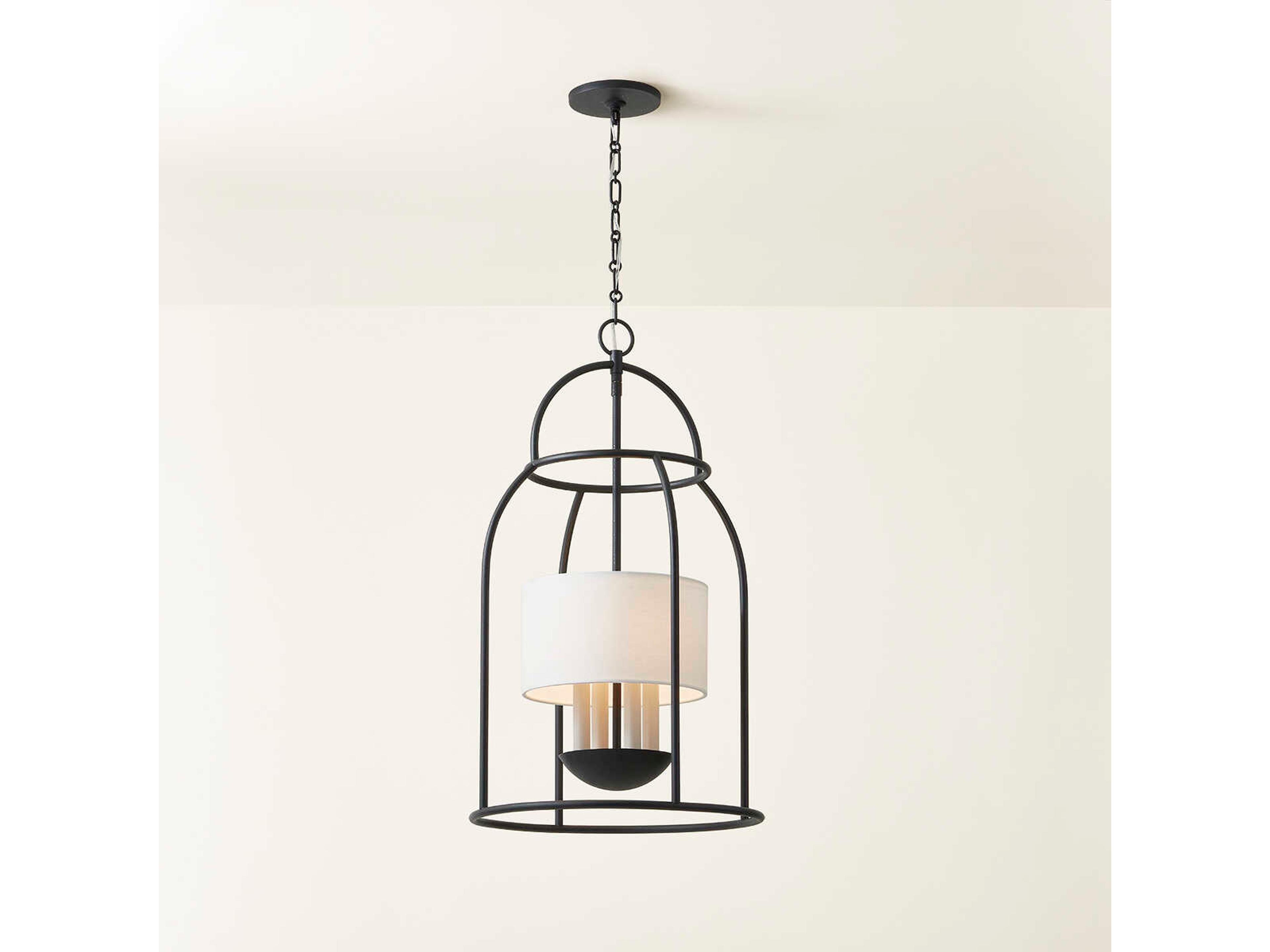 Mitzi Delia 4-Light Aged Iron Black Lantern Pendant
