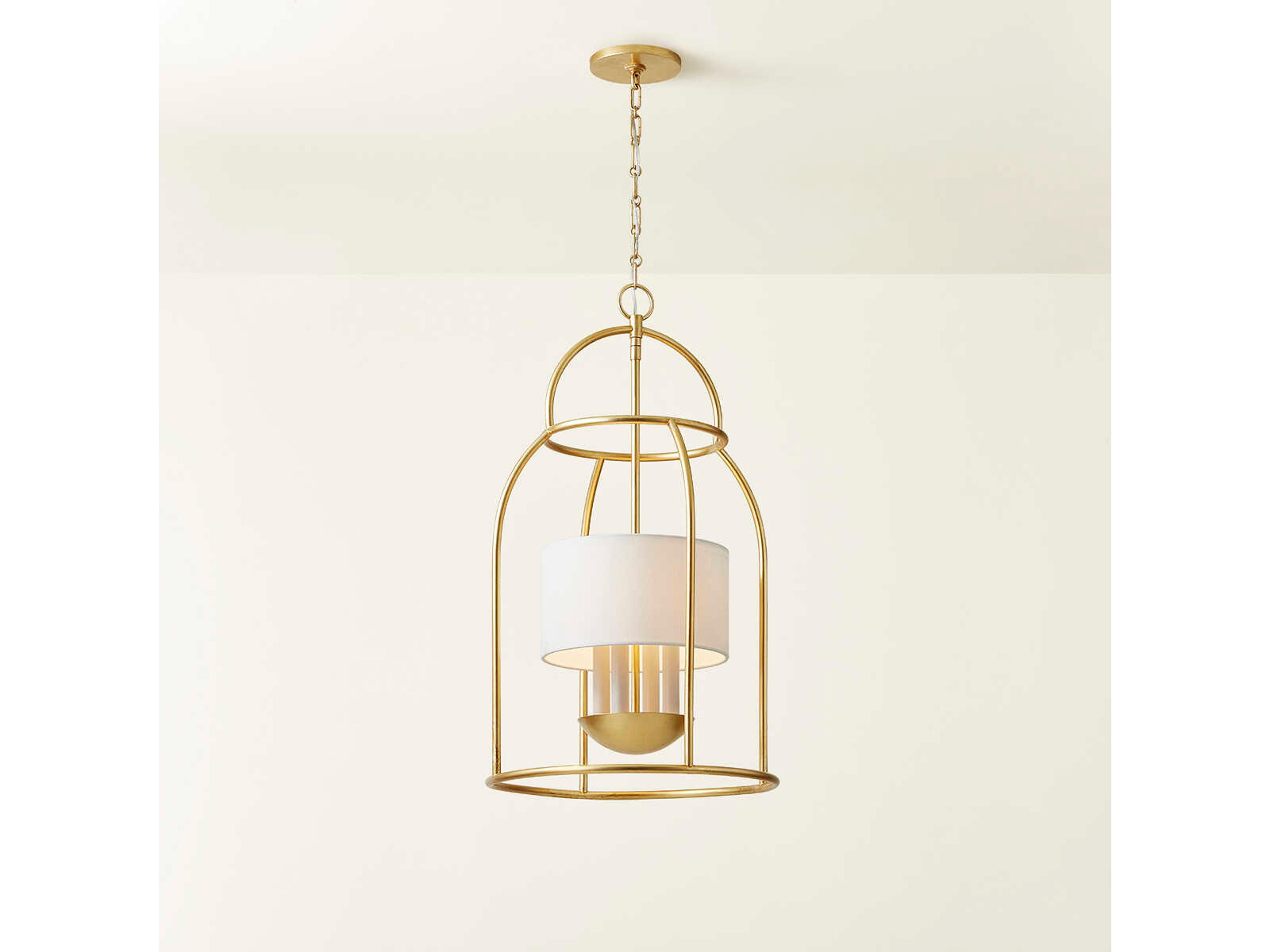 Mitzi Delia 4-Light Vintage Gold Leaf Lantern Pendant