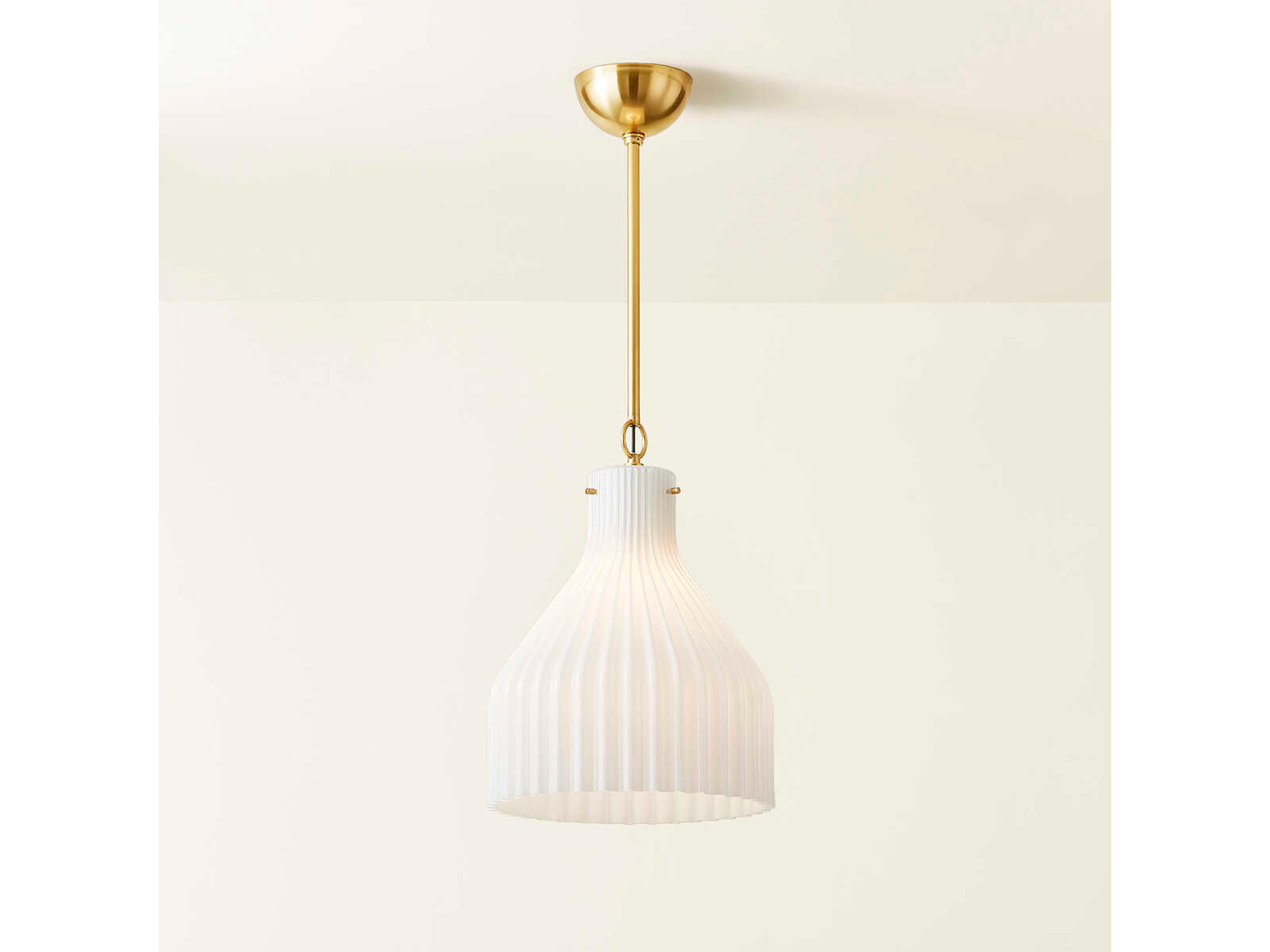 Mitzi Corinthia 1-Light Aged Brass Pendant