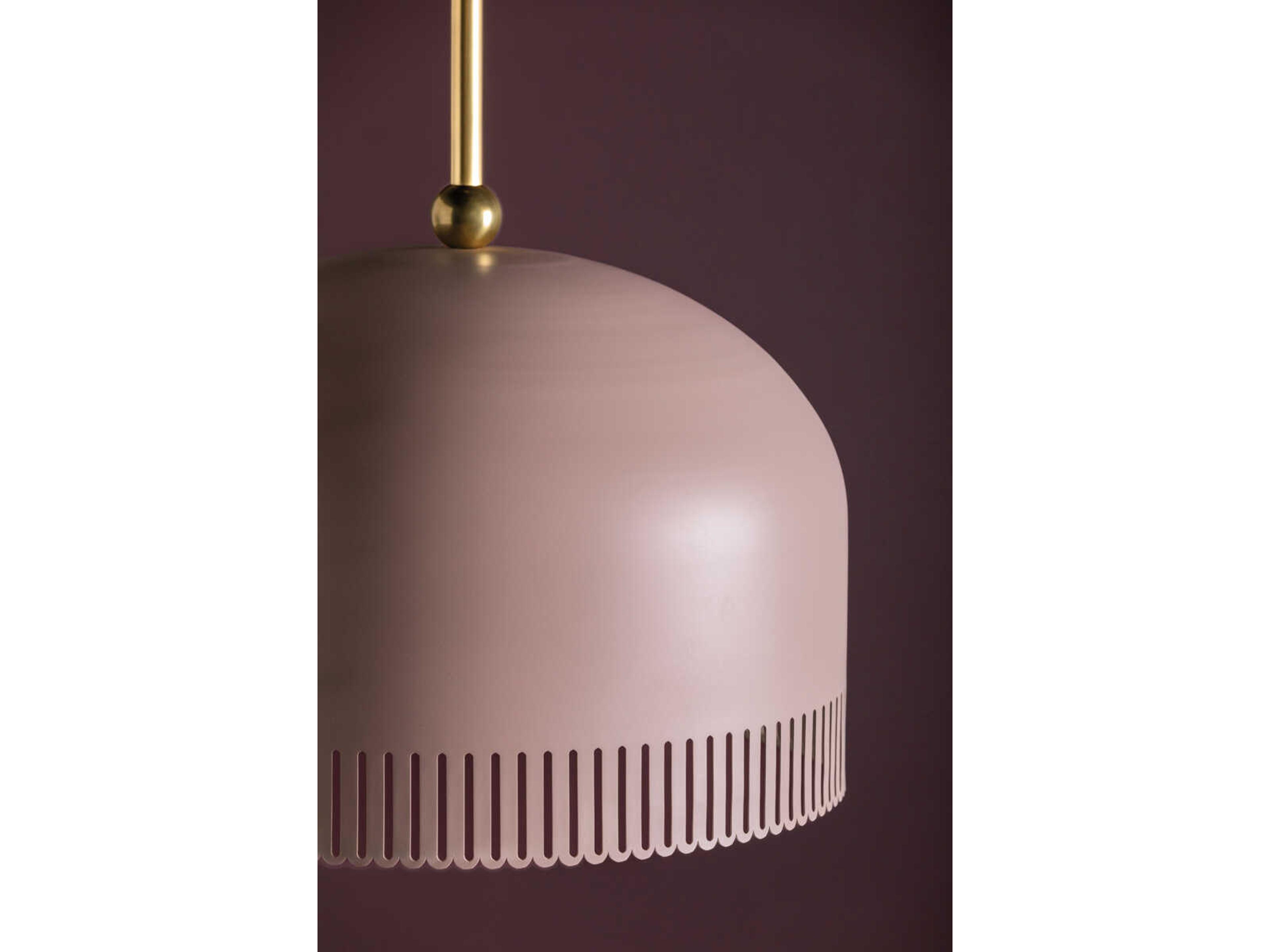 Mitzi Liba 1-Light Aged Brass Soft Peignoir White Pendant
