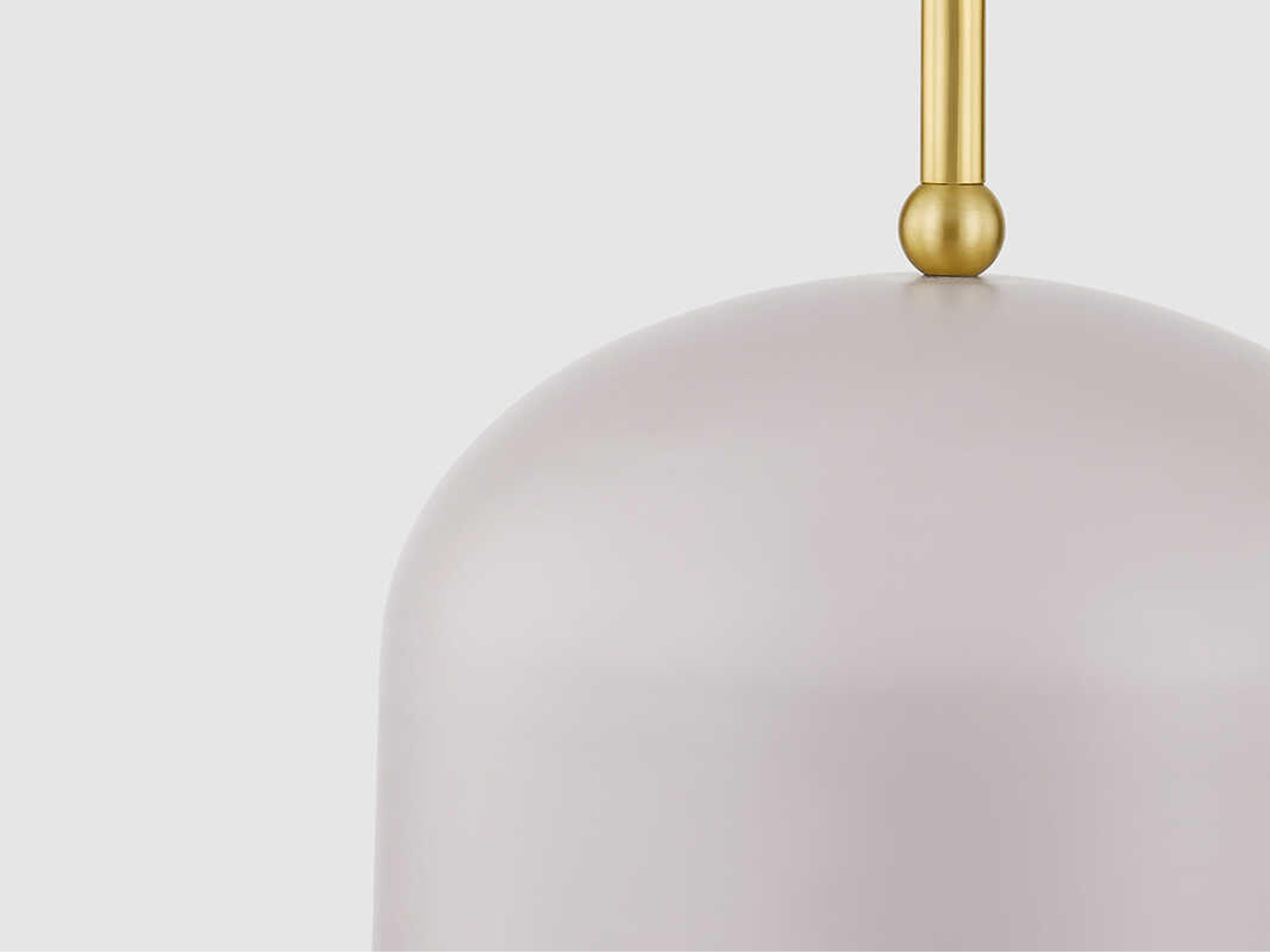 Mitzi Liba 1-Light Aged Brass Soft Peignoir White Mini Pendant