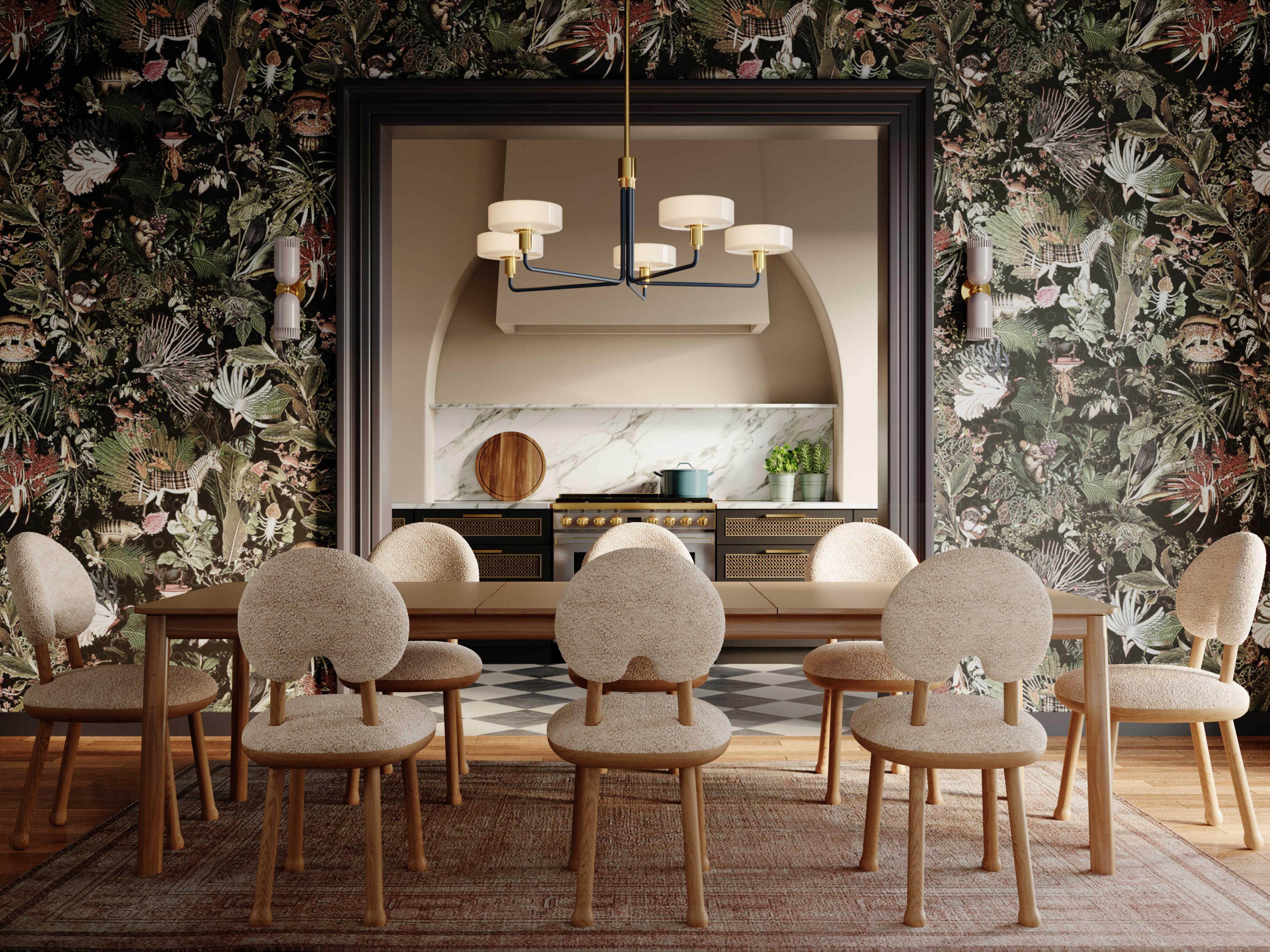 Mitzi Aston 5-Light Aged Brass Slate Blue Chandelier