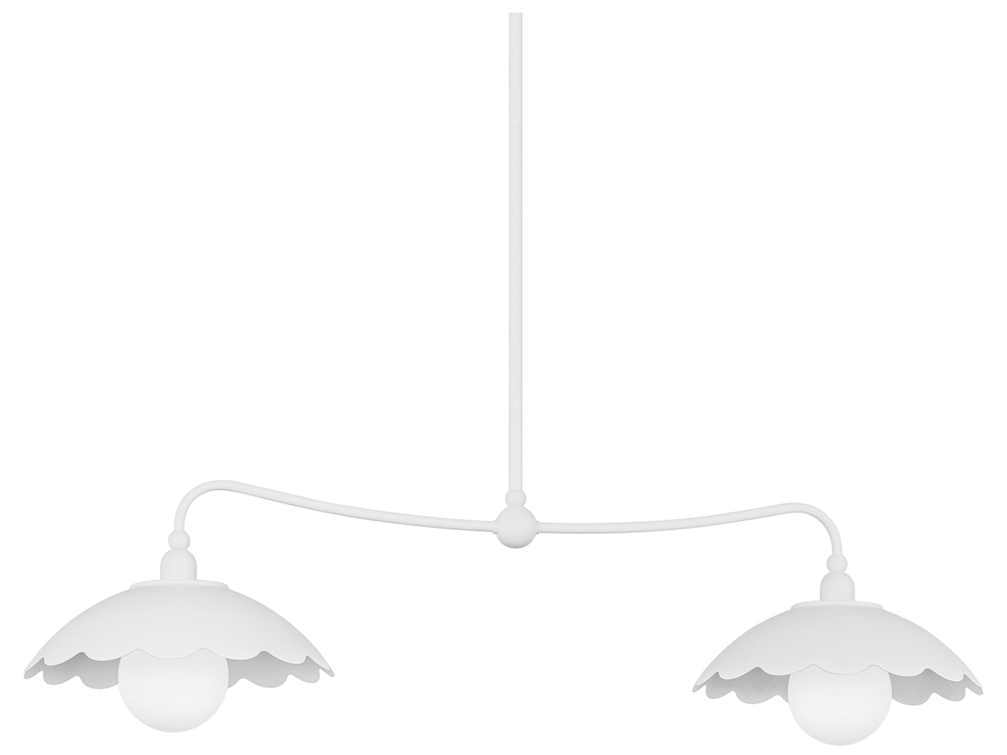 Yael 2-Light Textured White Island Pendant