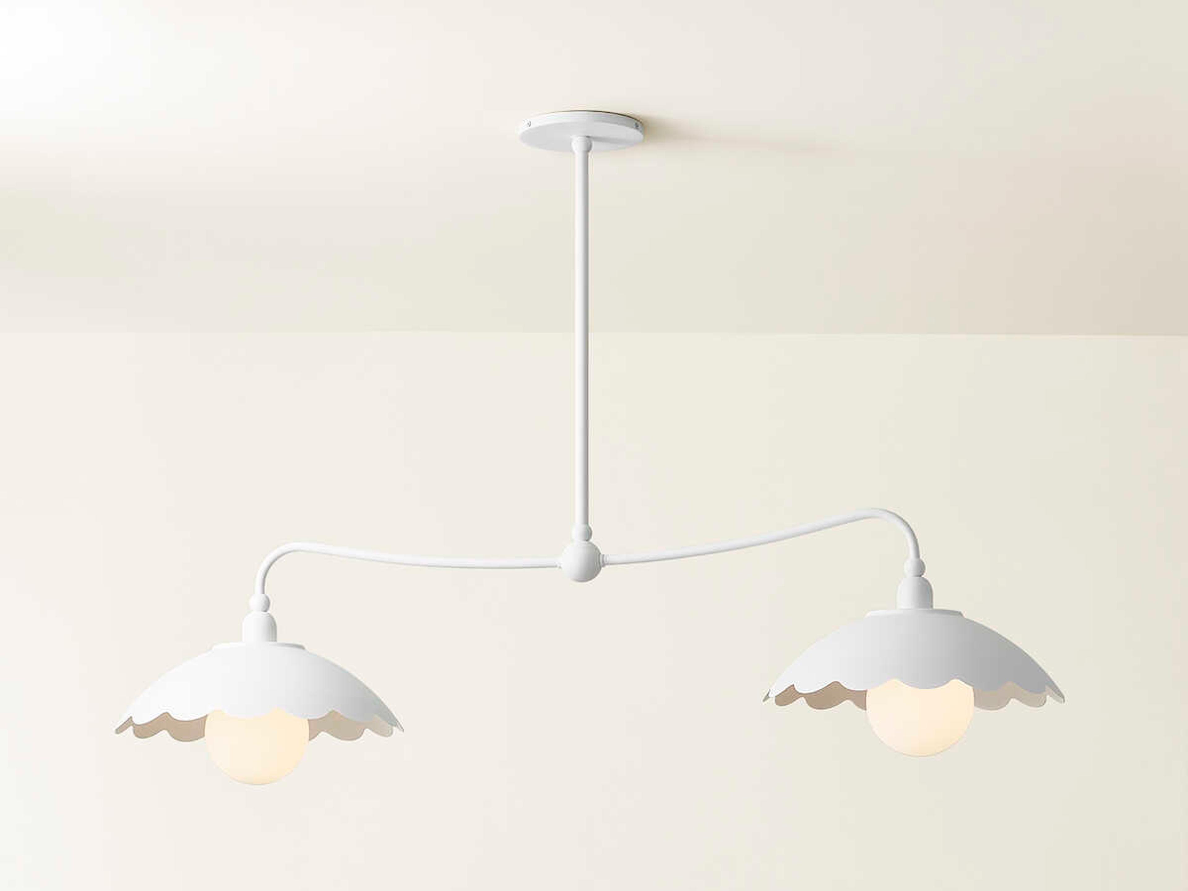 Mitzi Yael 2-Light Textured White Island Pendant