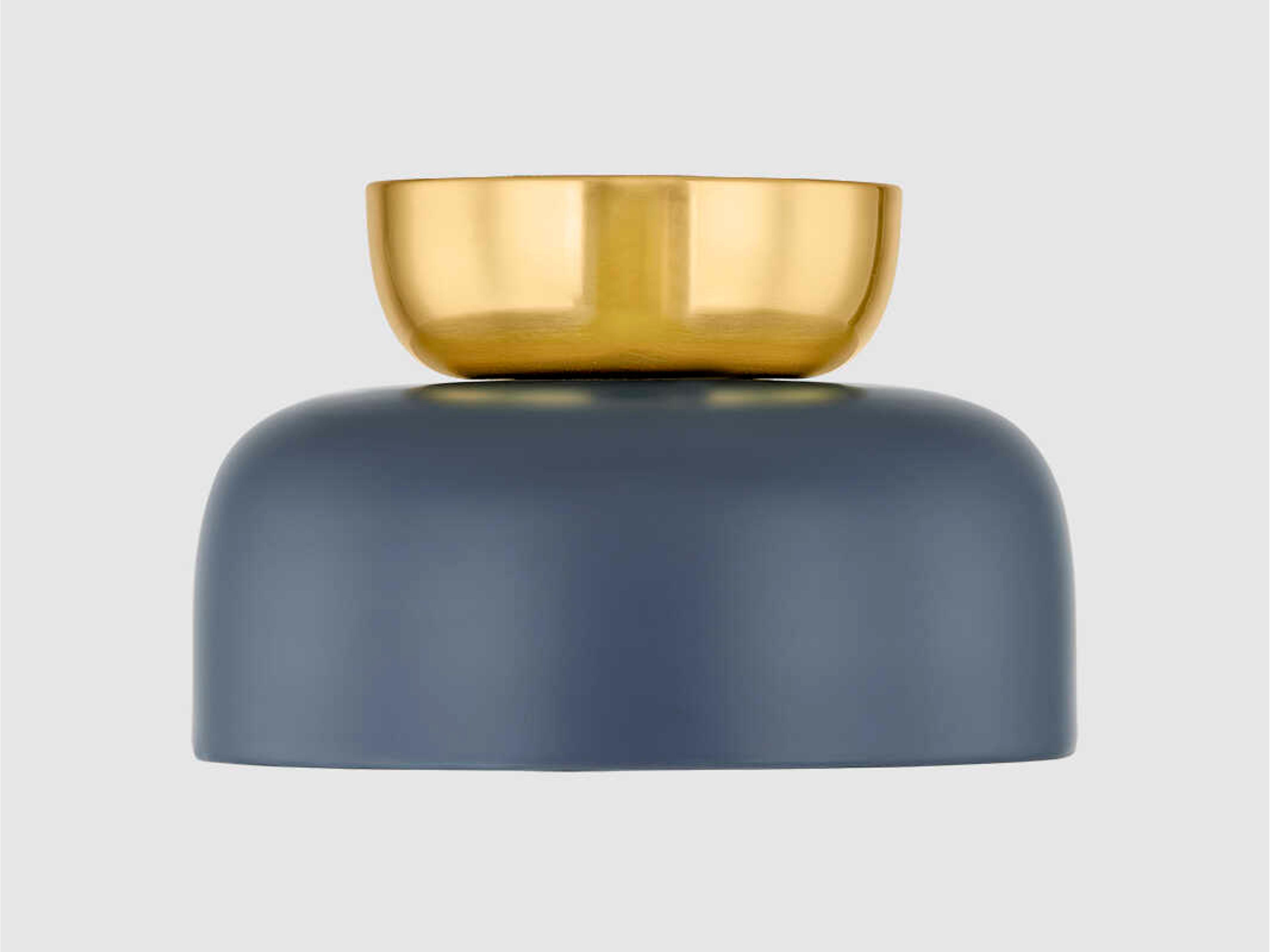 Mitzi Batya 1-Light Aged Brass Slate Blue Flush Mount