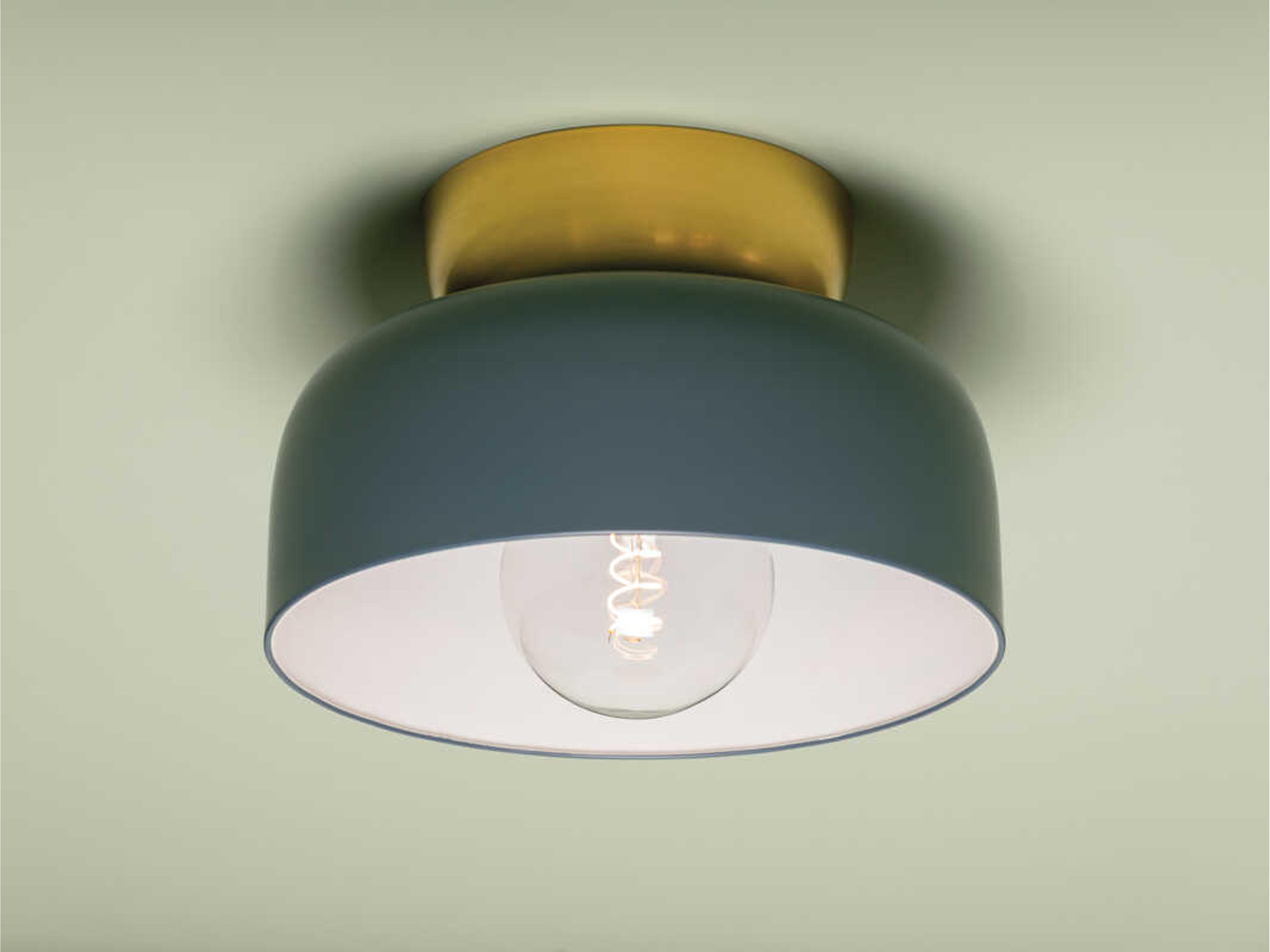 Mitzi Batya 1-Light Aged Brass Slate Blue Flush Mount