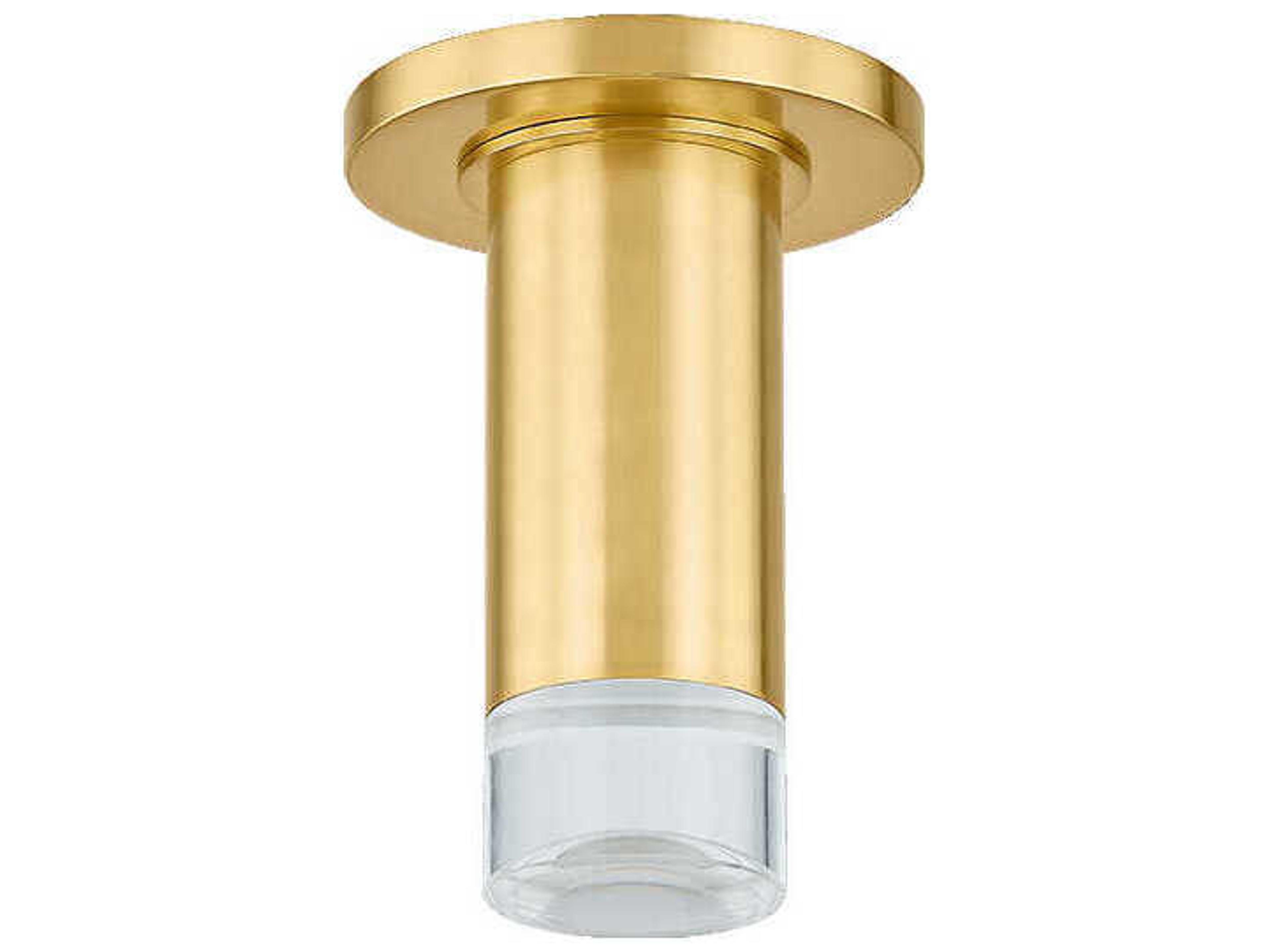Claudie 1-Light Aged Brass Cylinder Flush Mount