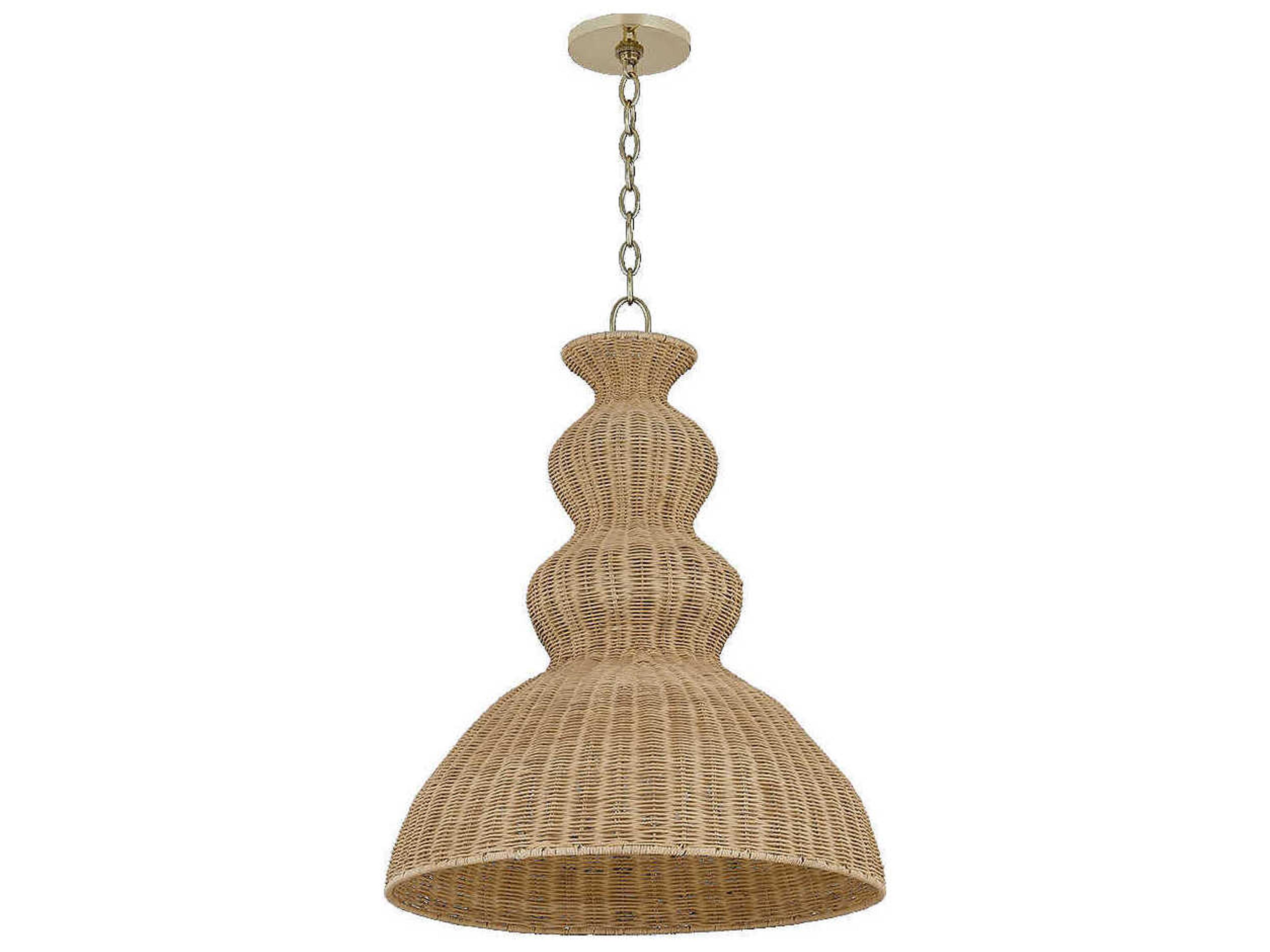 Mayla 1-Light Aged Brass Geometric Pendant