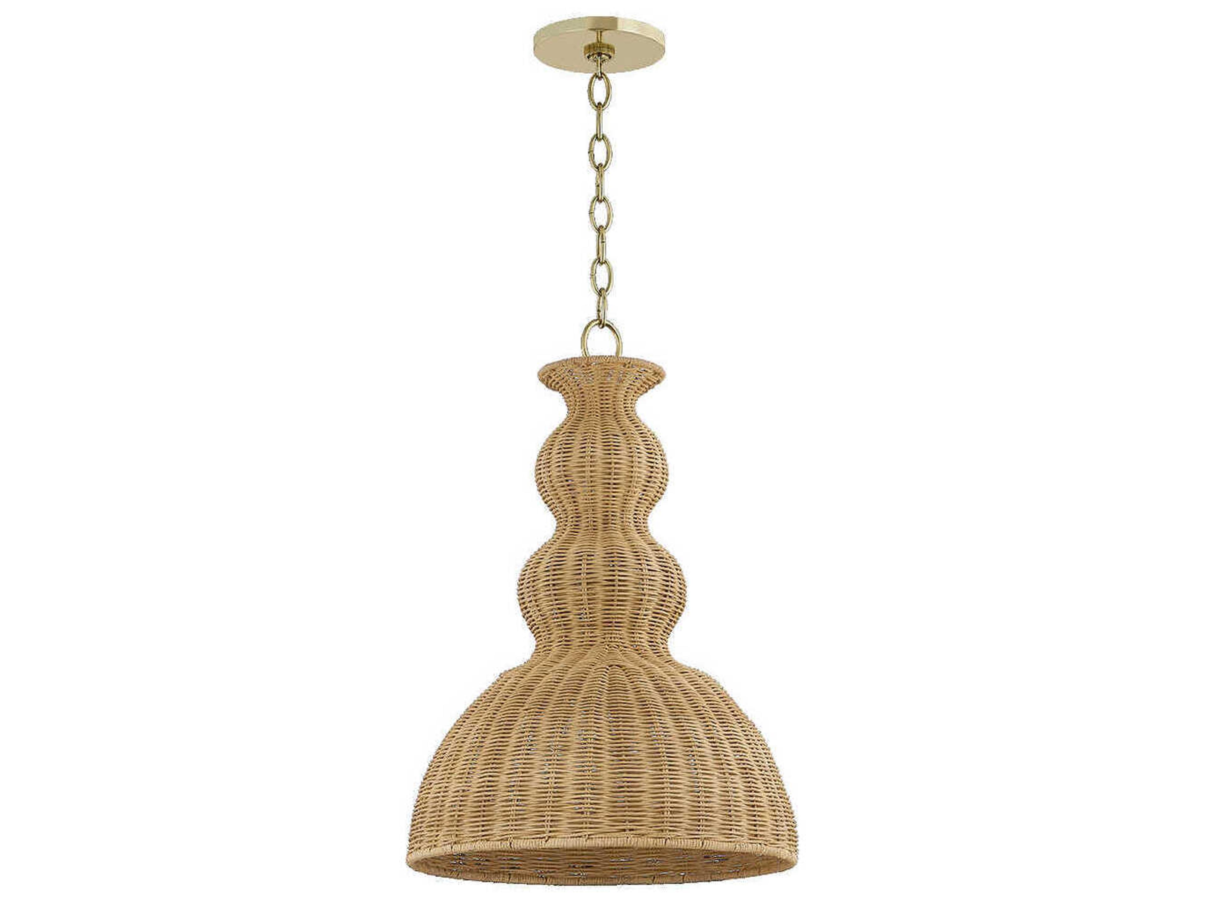 Mayla 1-Light Aged Brass Brown Geometric Pendant