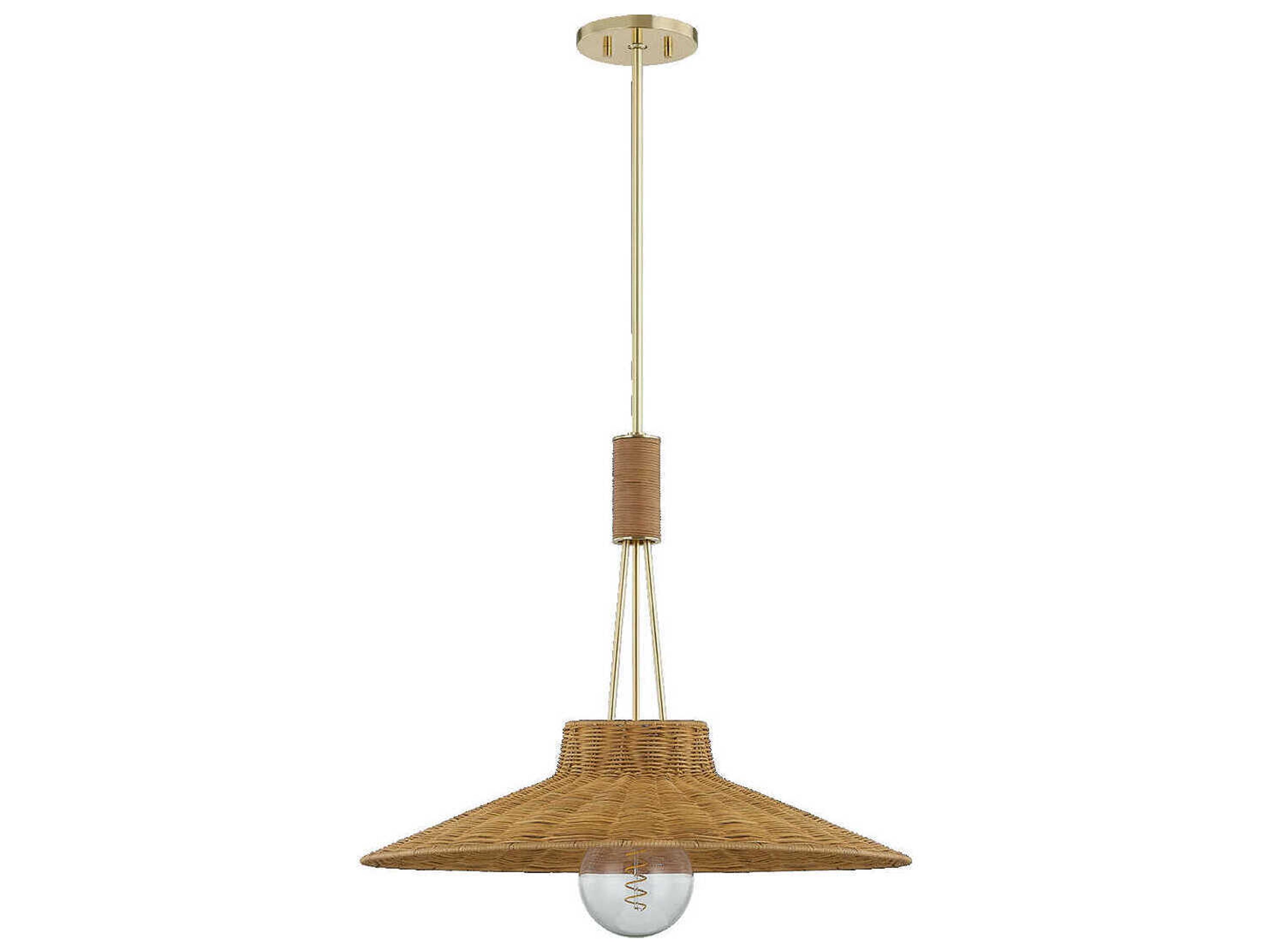 Laudine 1-Light Aged Brass Dome Pendant