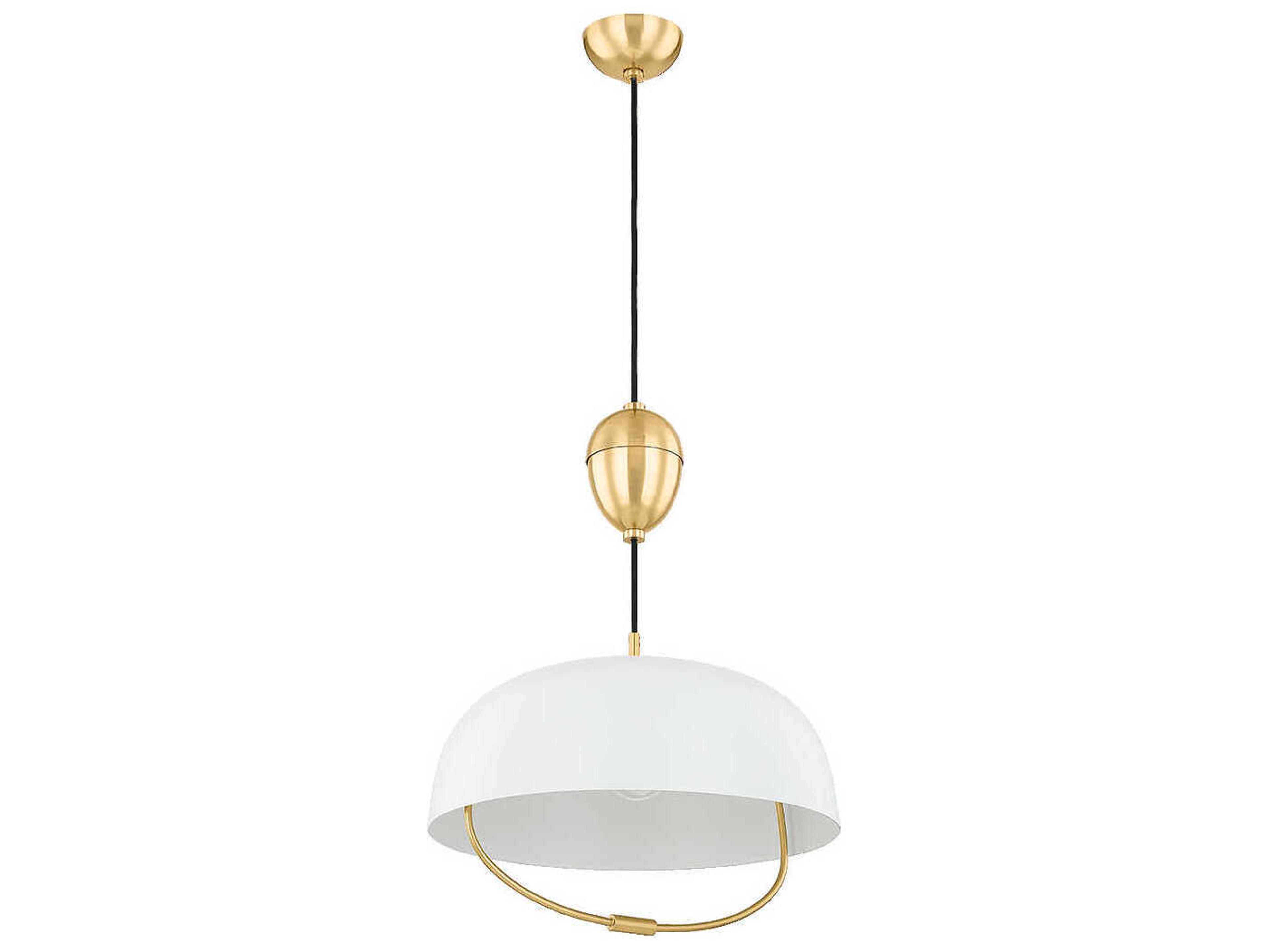 Liliana 1-Light Aged Brass Soft White Dome Pendant