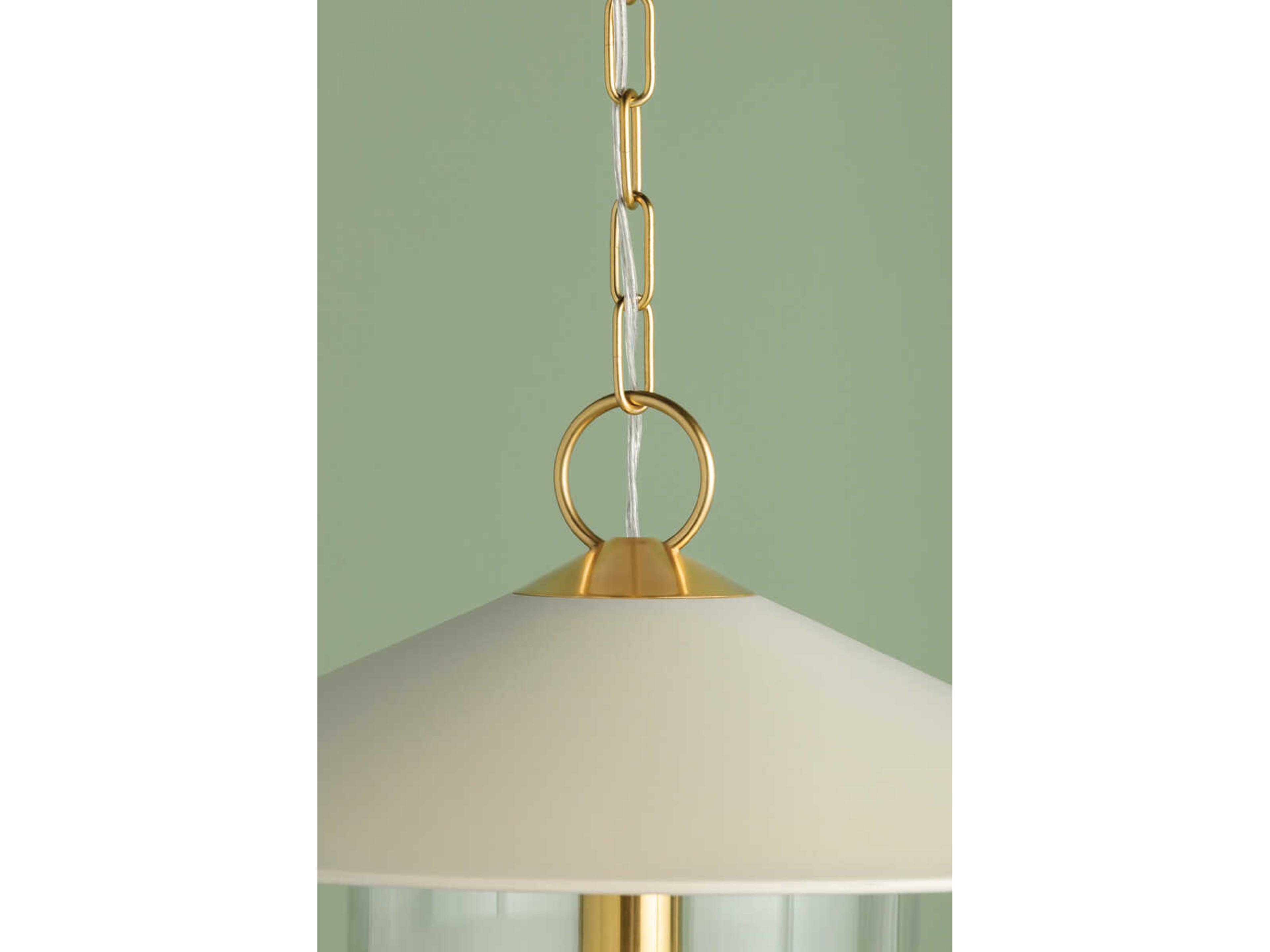 Mitzi Ressi 1-Light Aged Brass Soft Cream Bowl Pendant