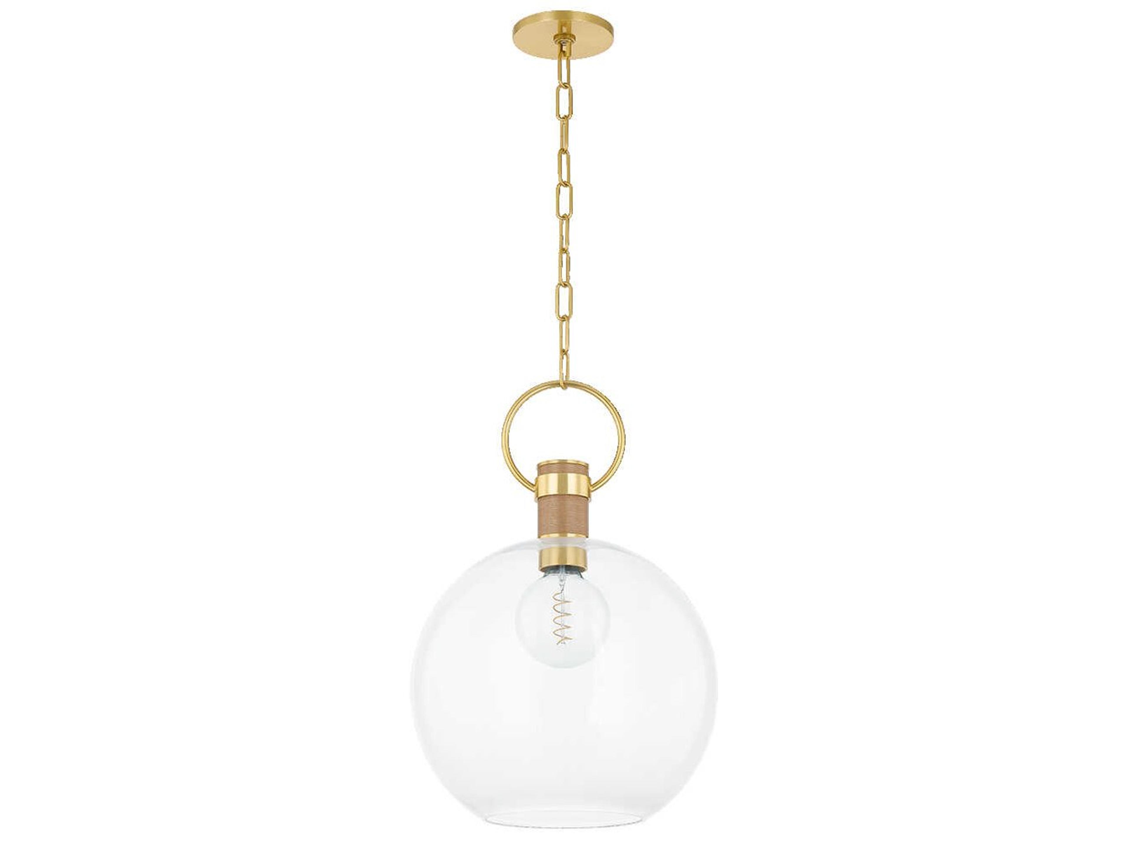 Catrine 1-Light Aged Brass Globe Pendant
