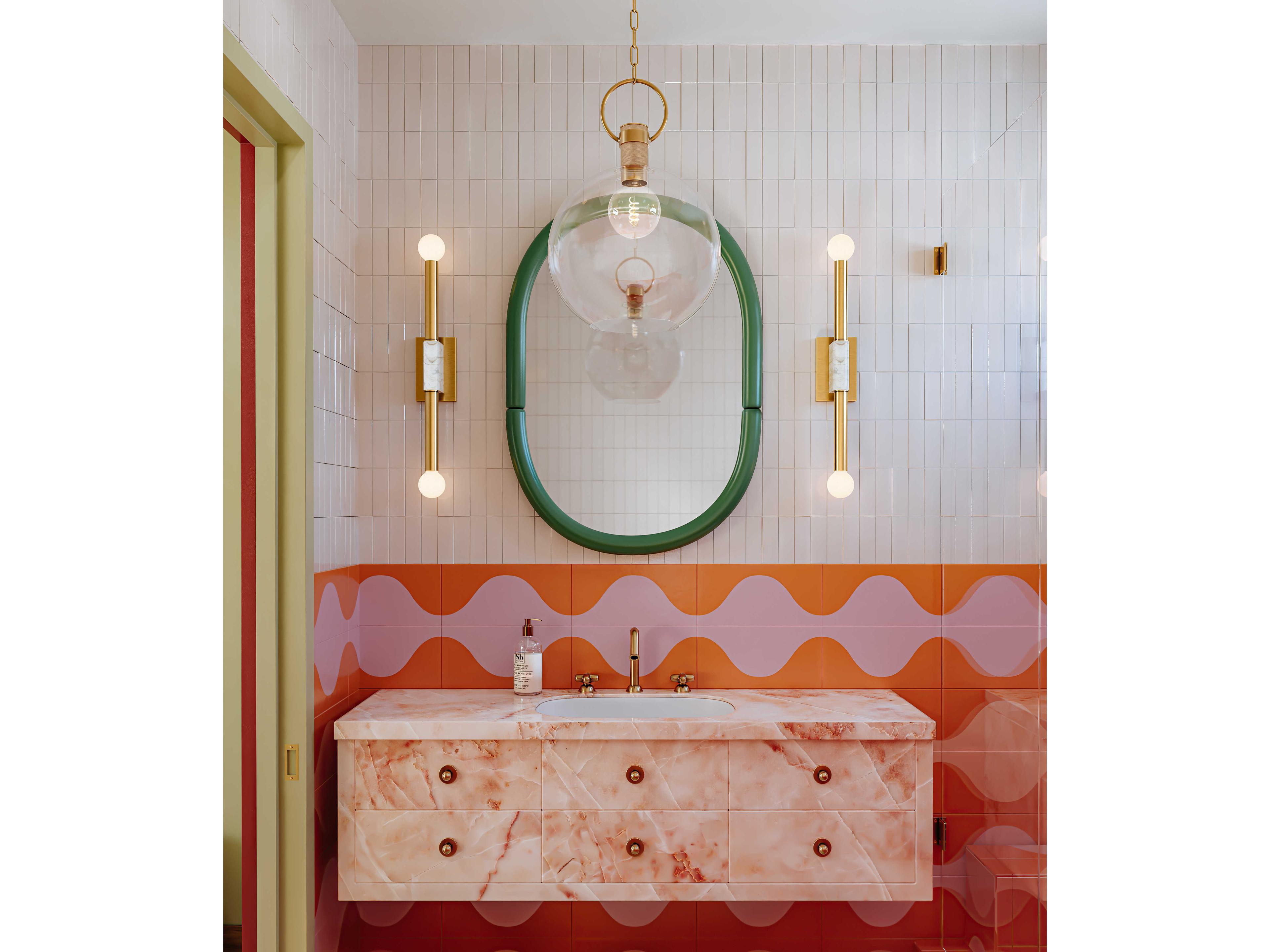 Mitzi Catrine 1-Light Aged Brass Globe Pendant