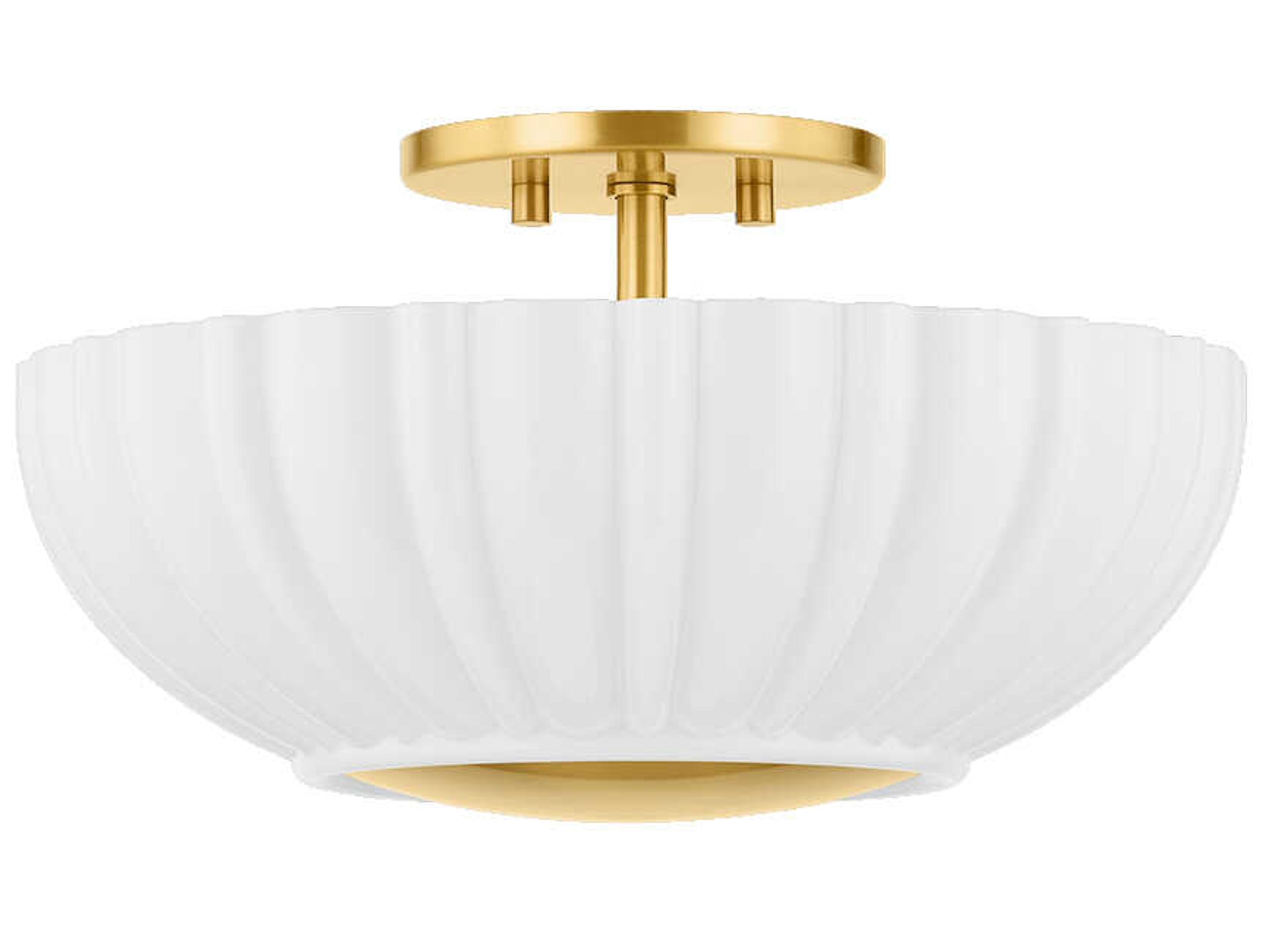 Anne 2-Light Aged Brass Semi Flush Mount