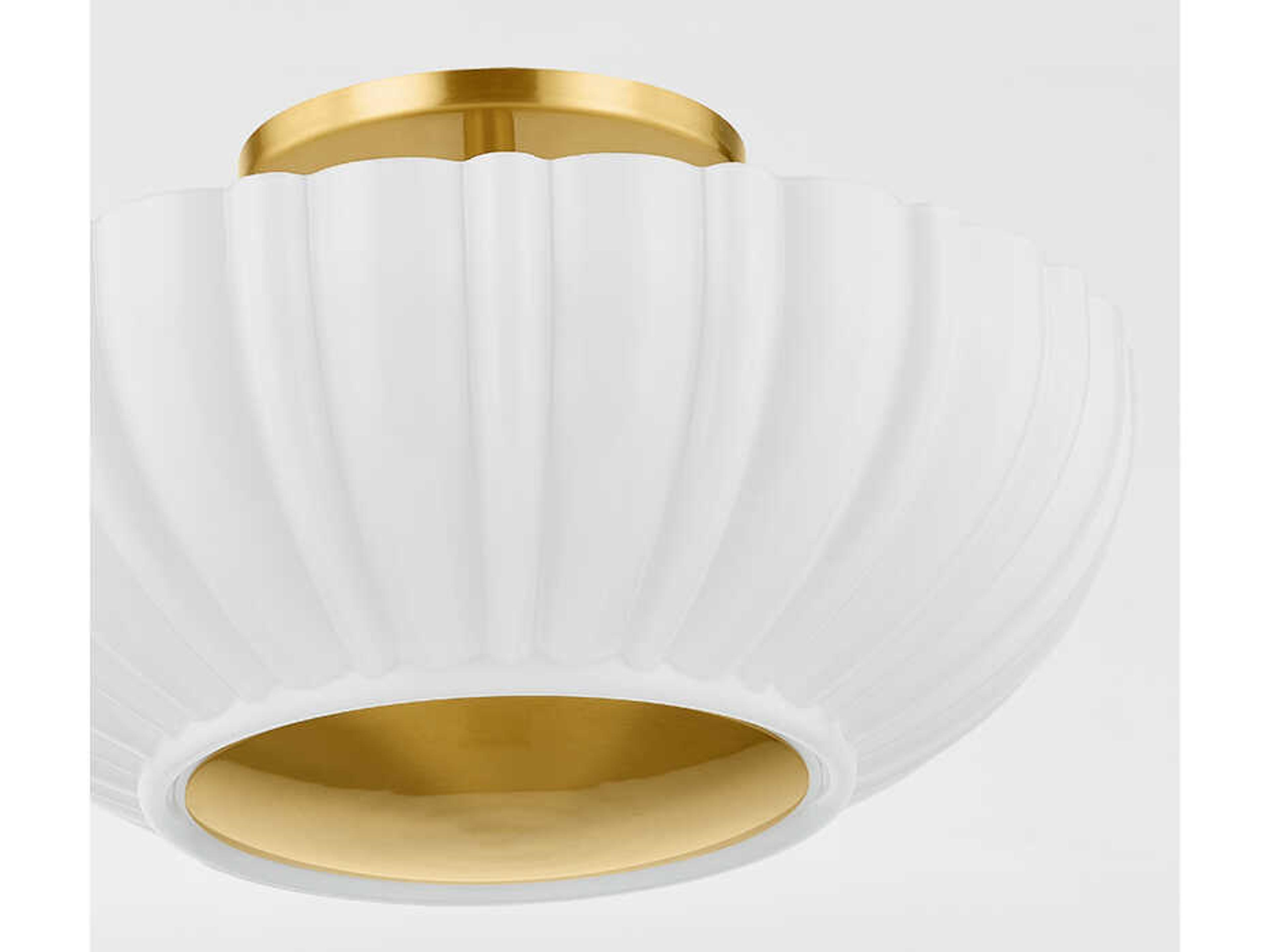 Mitzi Anne 2-Light Aged Brass Semi Flush Mount