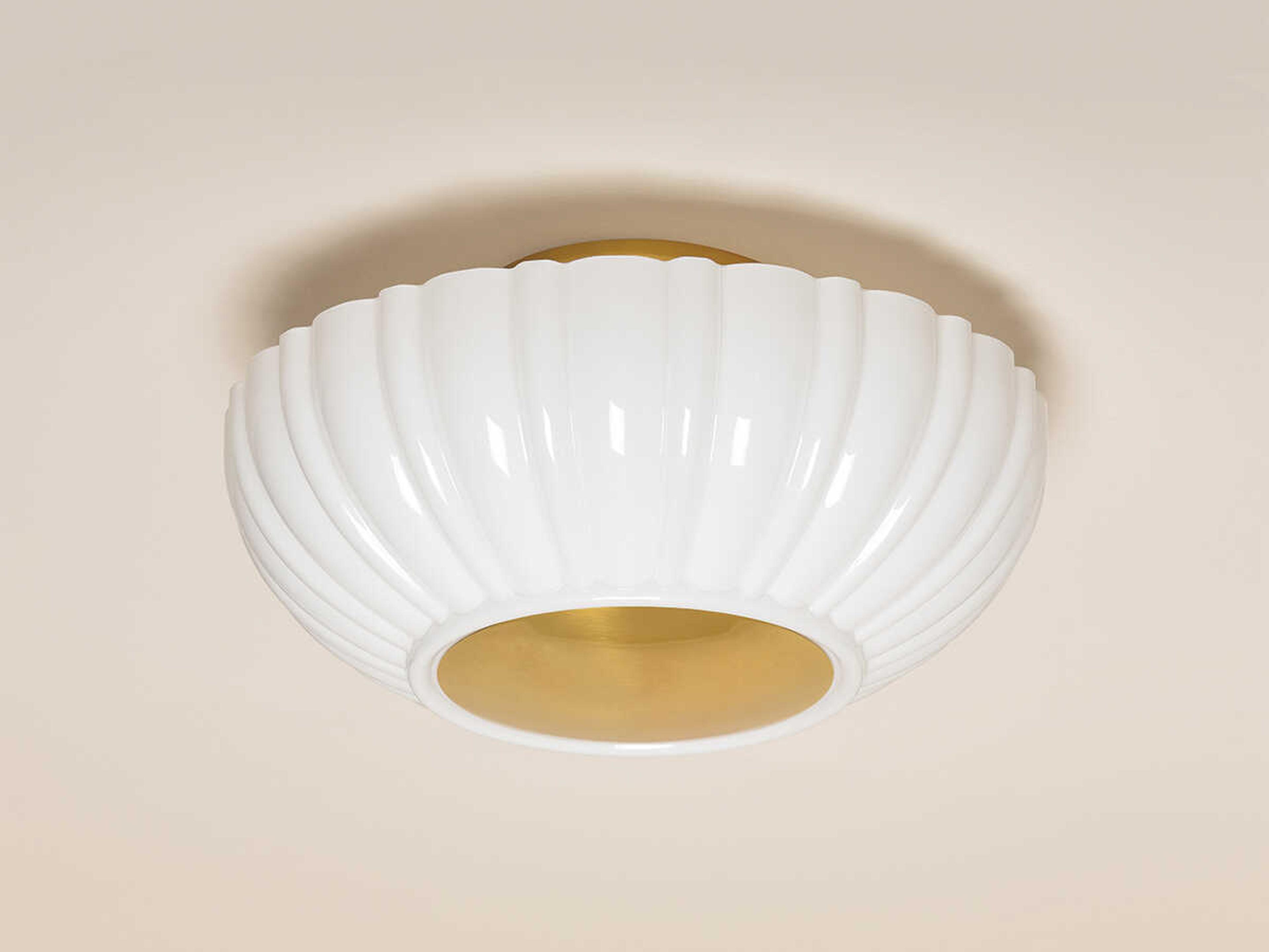 Mitzi Anne 2-Light Aged Brass Semi Flush Mount
