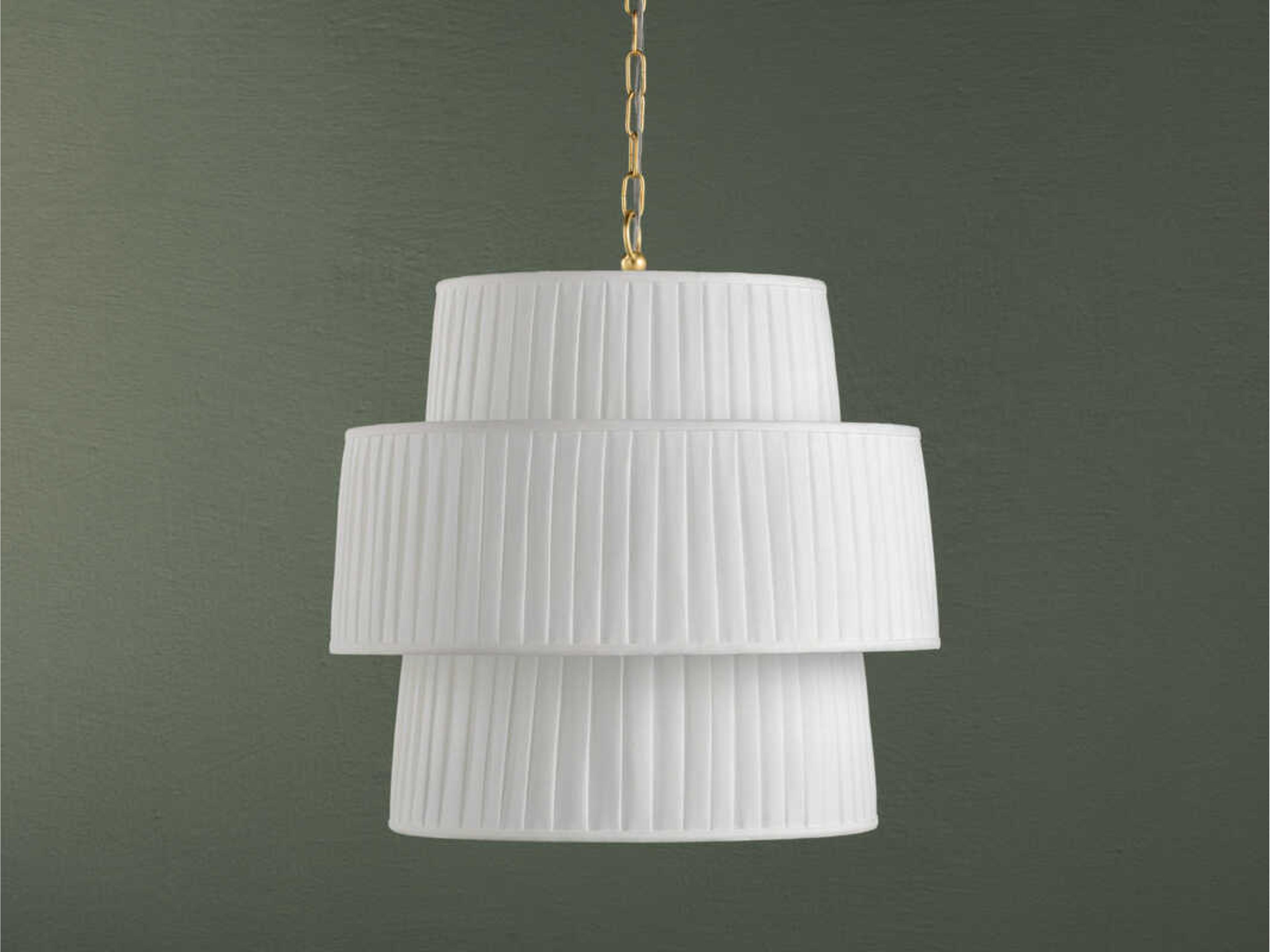 Mitzi Rya 1-Light Aged Brass White Drum Pendant
