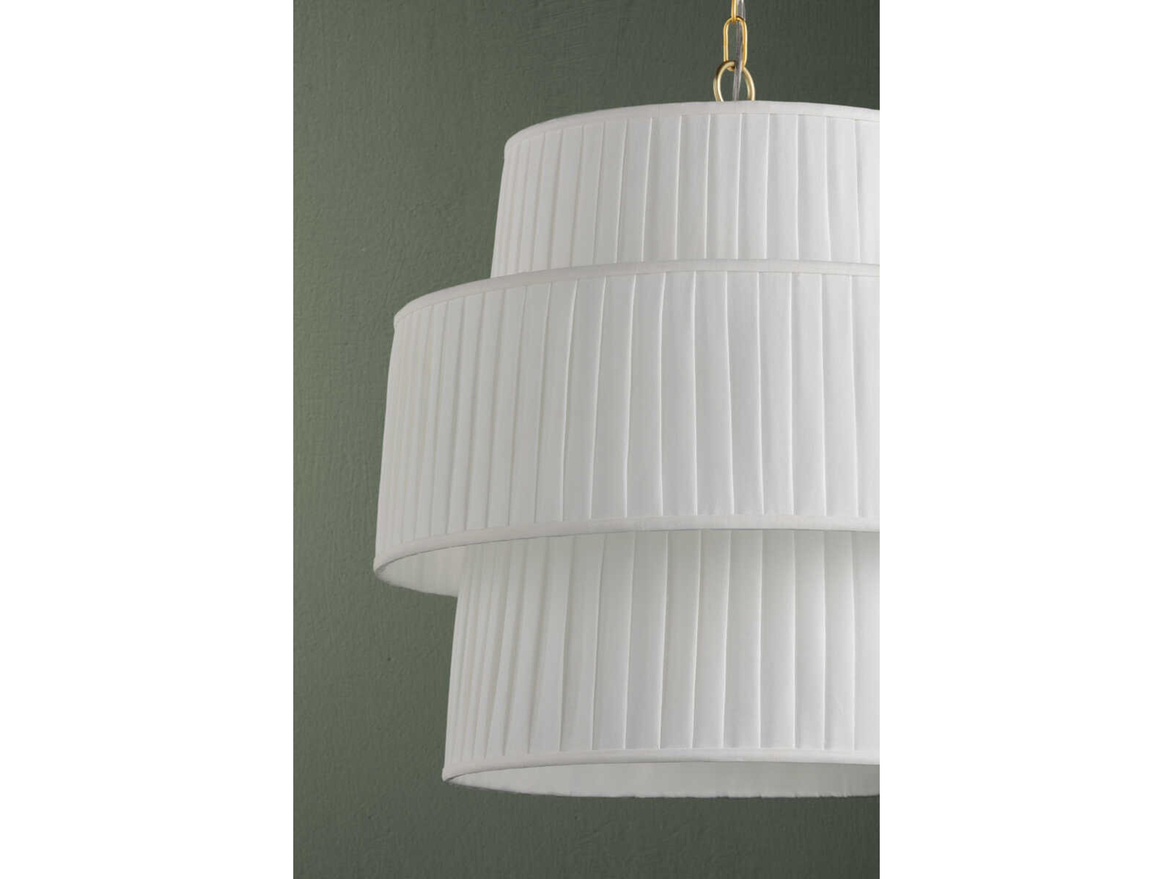 Mitzi Rya 1-Light Aged Brass White Drum Pendant