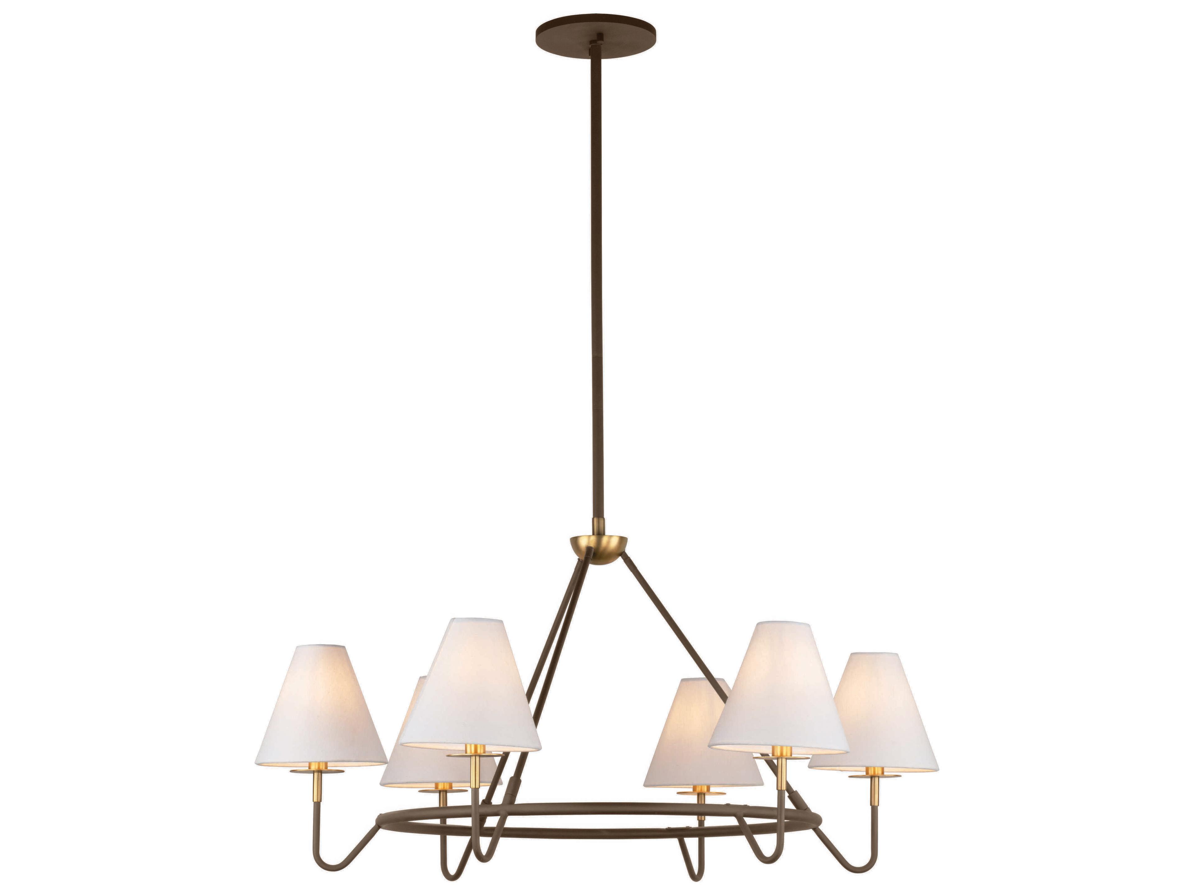 Polly 6-Light Aged Brass Bronze Candelabra Chandelier