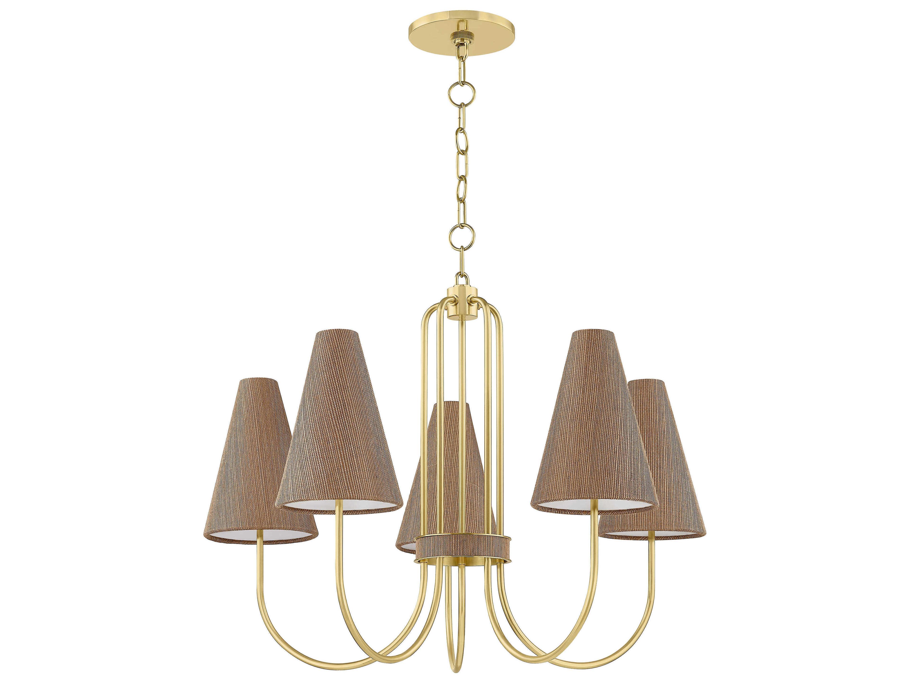 Mitzi Jessel 5-Light Aged Brass Candelabra Chandelier