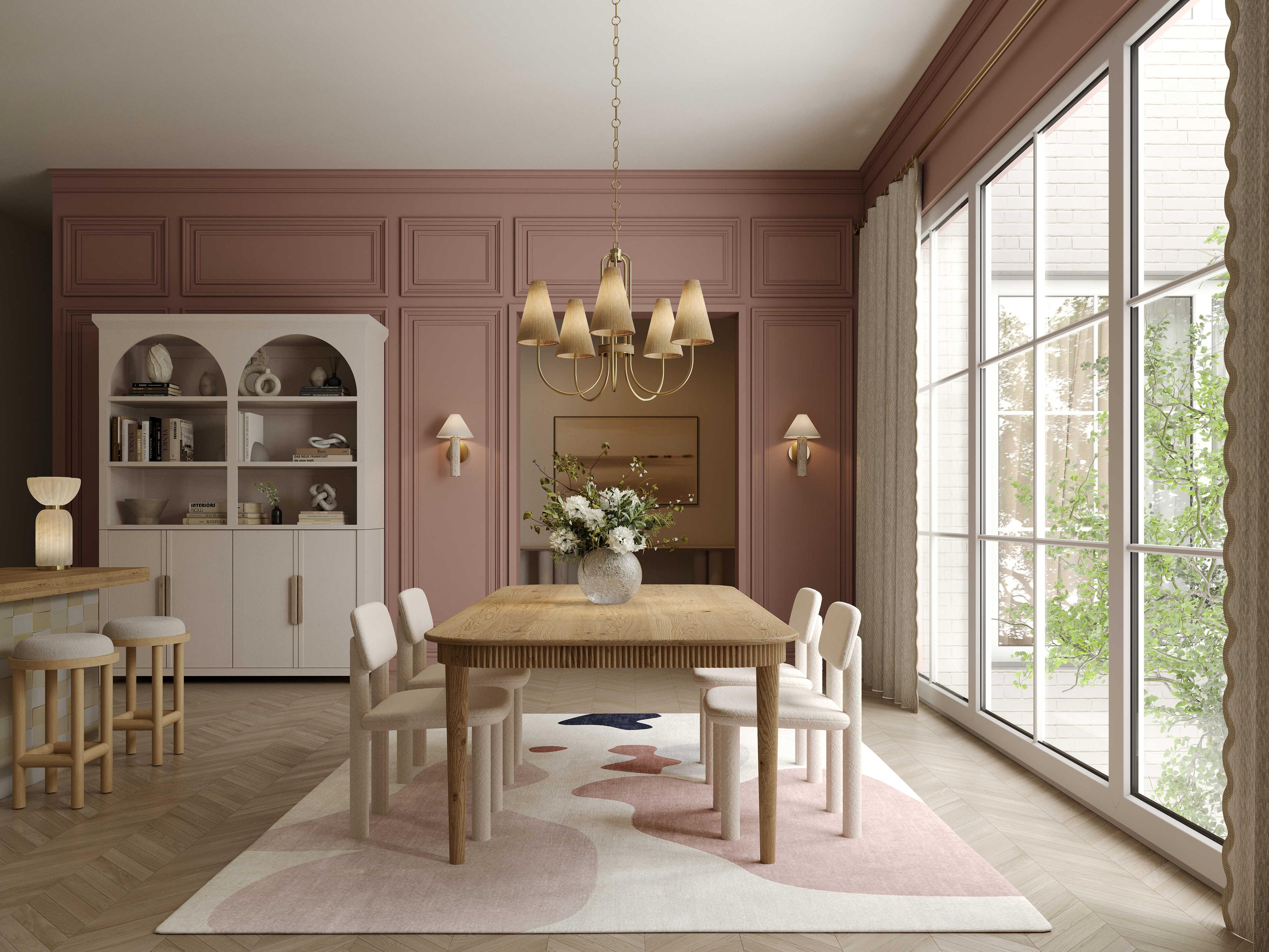 Mitzi Jessel 5-Light Aged Brass Candelabra Chandelier