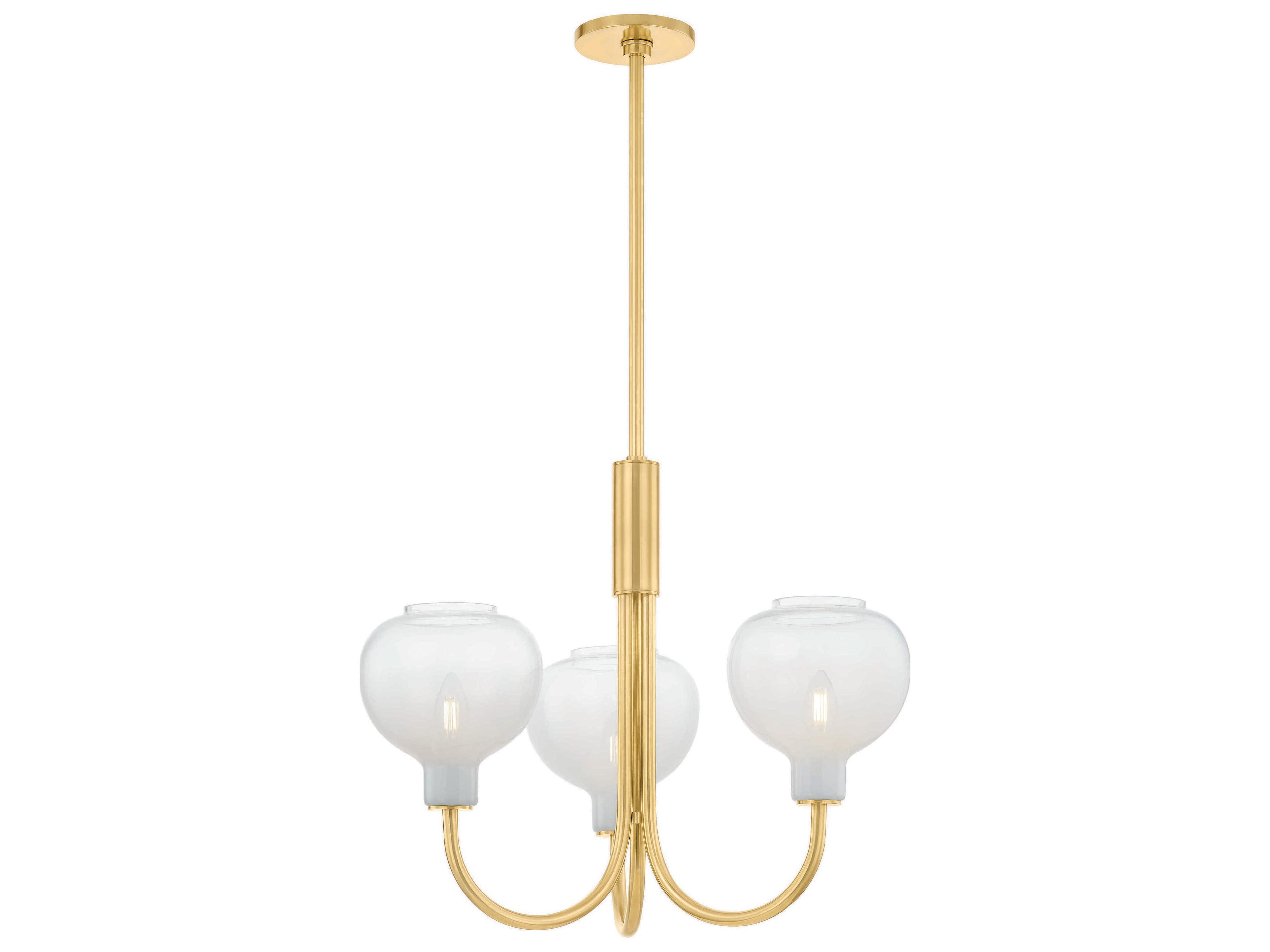 Estelle 3-Light Aged Brass Round Chandelier