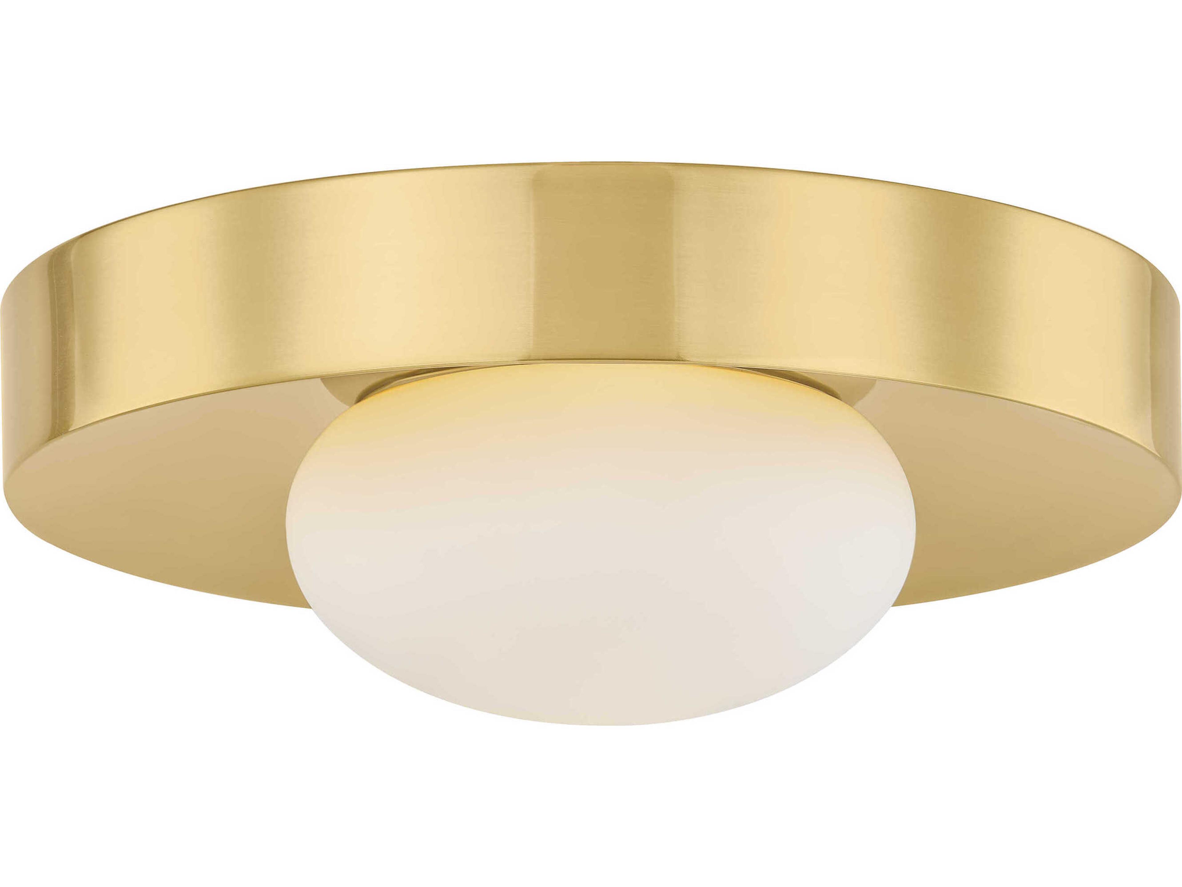 Pepa 1-Light Aged Brass Round Flush Mount