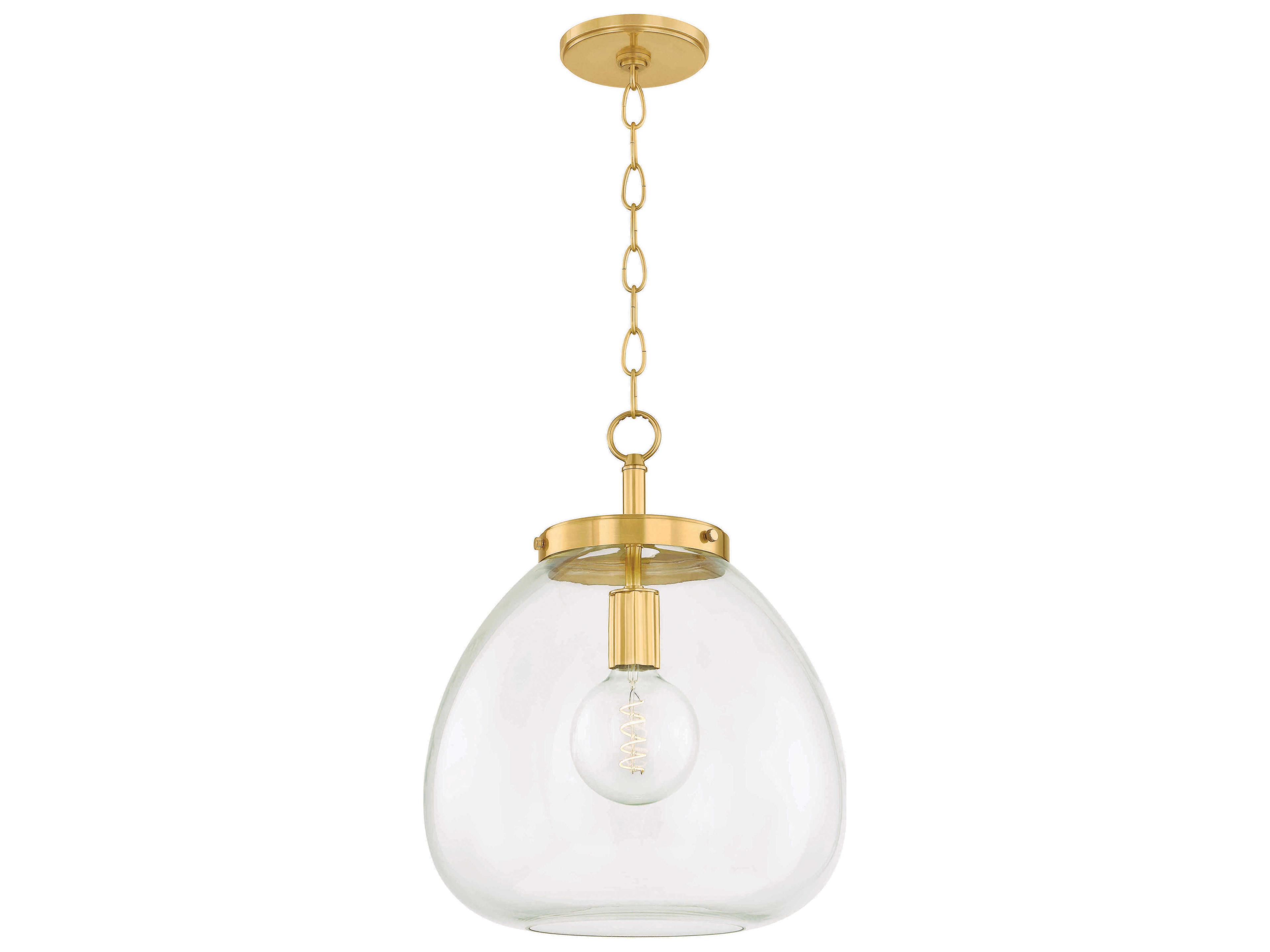 Della 1-Light Aged Brass Pendant