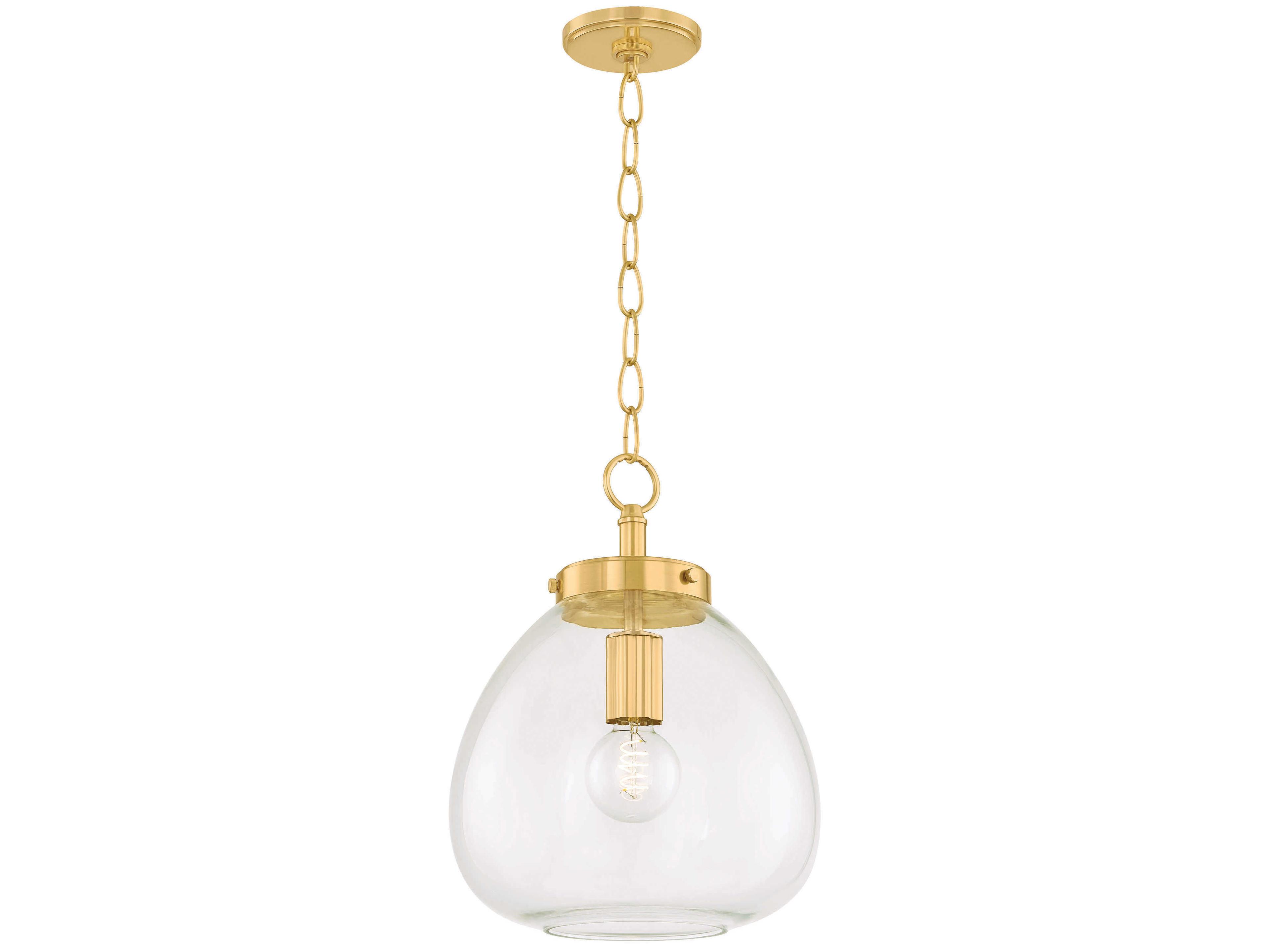 Della 1-Light Aged Brass Mini Pendant