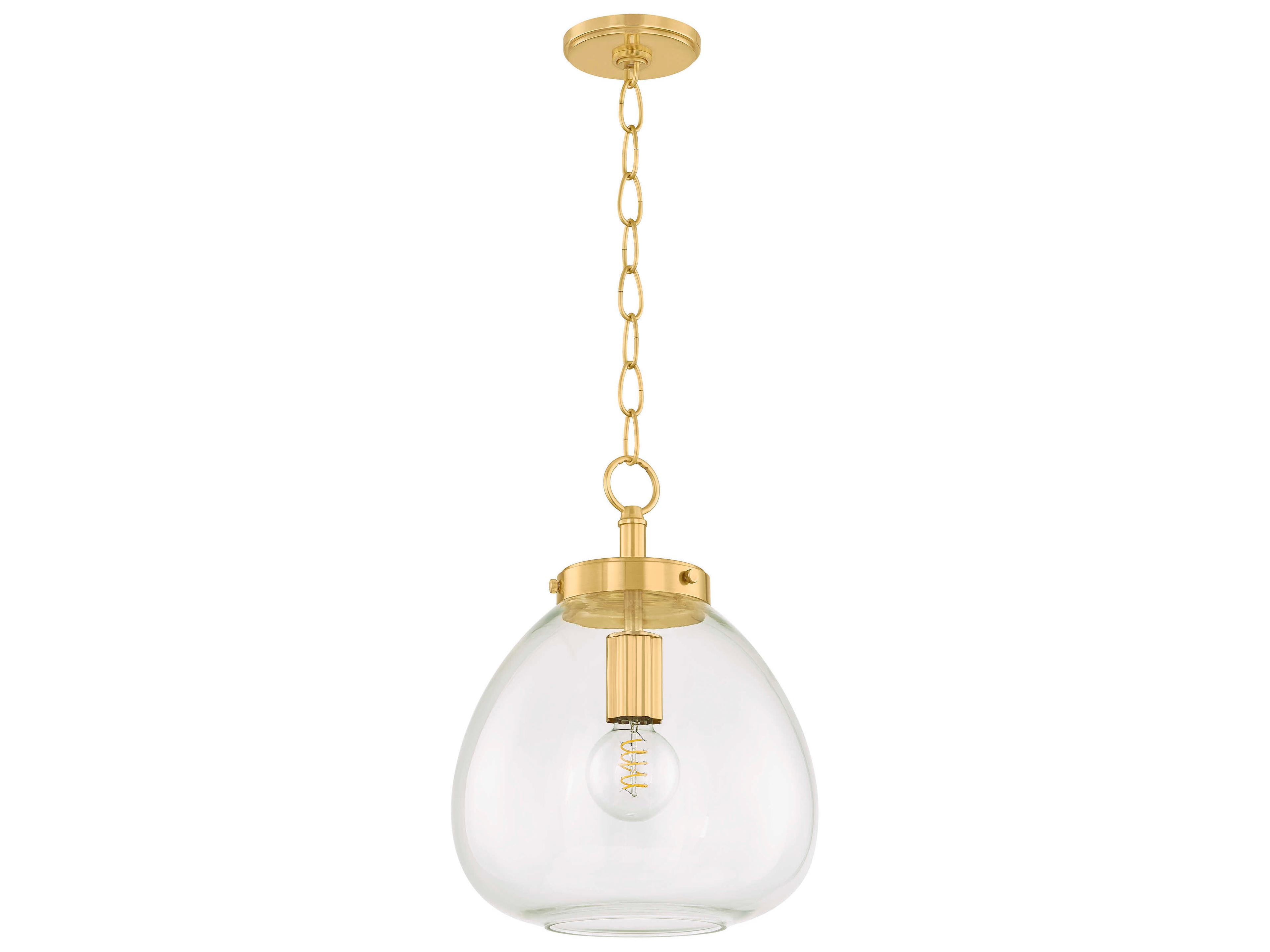 Mitzi Della 1-Light Aged Brass Mini Pendant
