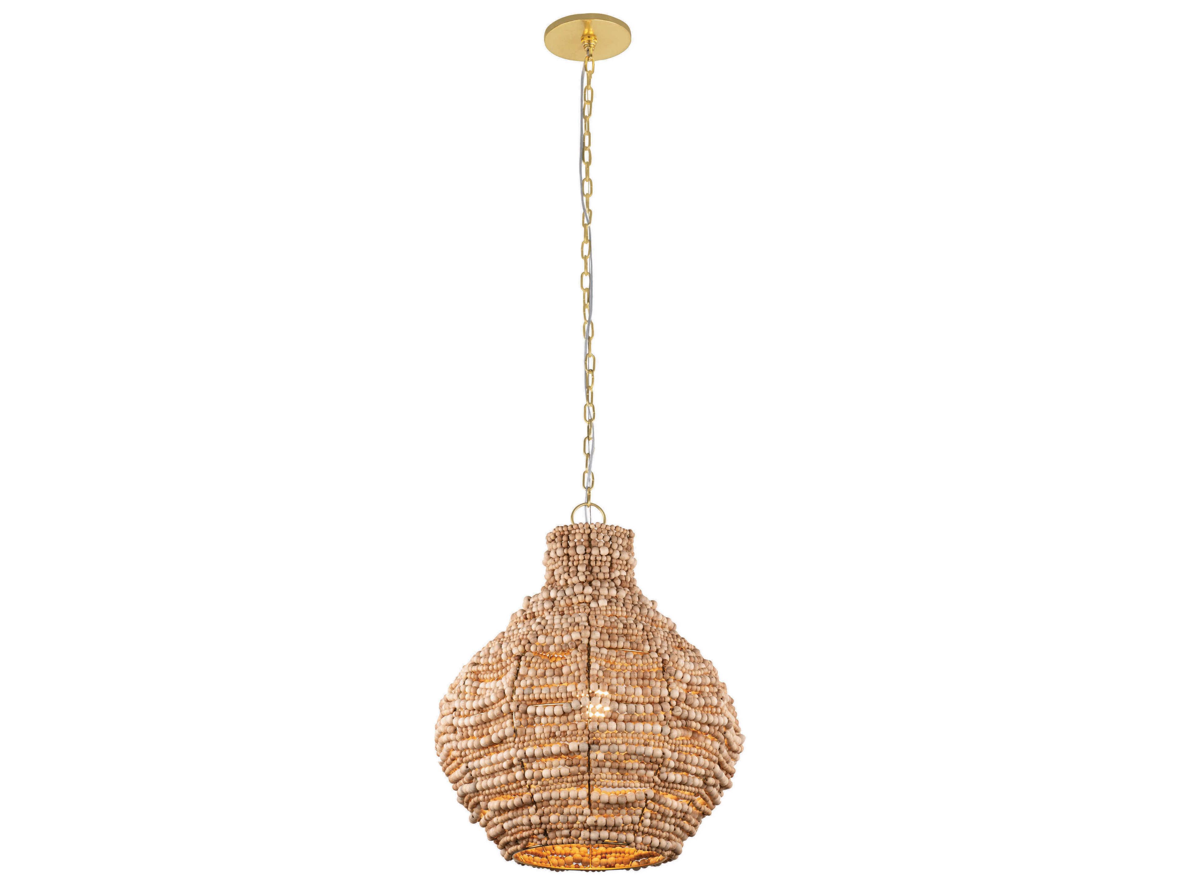 Tiana 1-Light Aged Brass Pendant