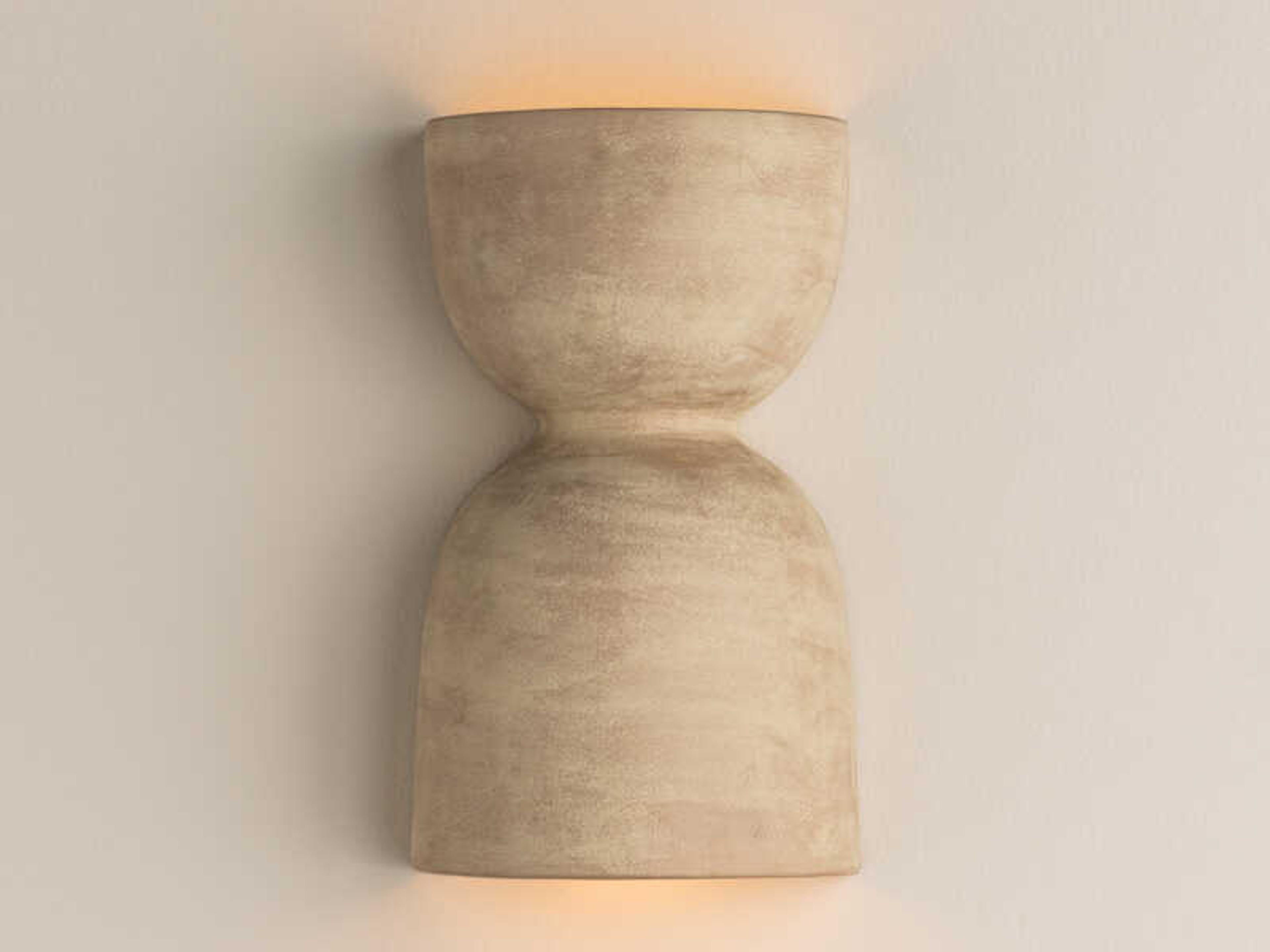 Mitzi Natalia 2-Light Aged Brass Ceramic Windy Dune Brown Wall Sconce