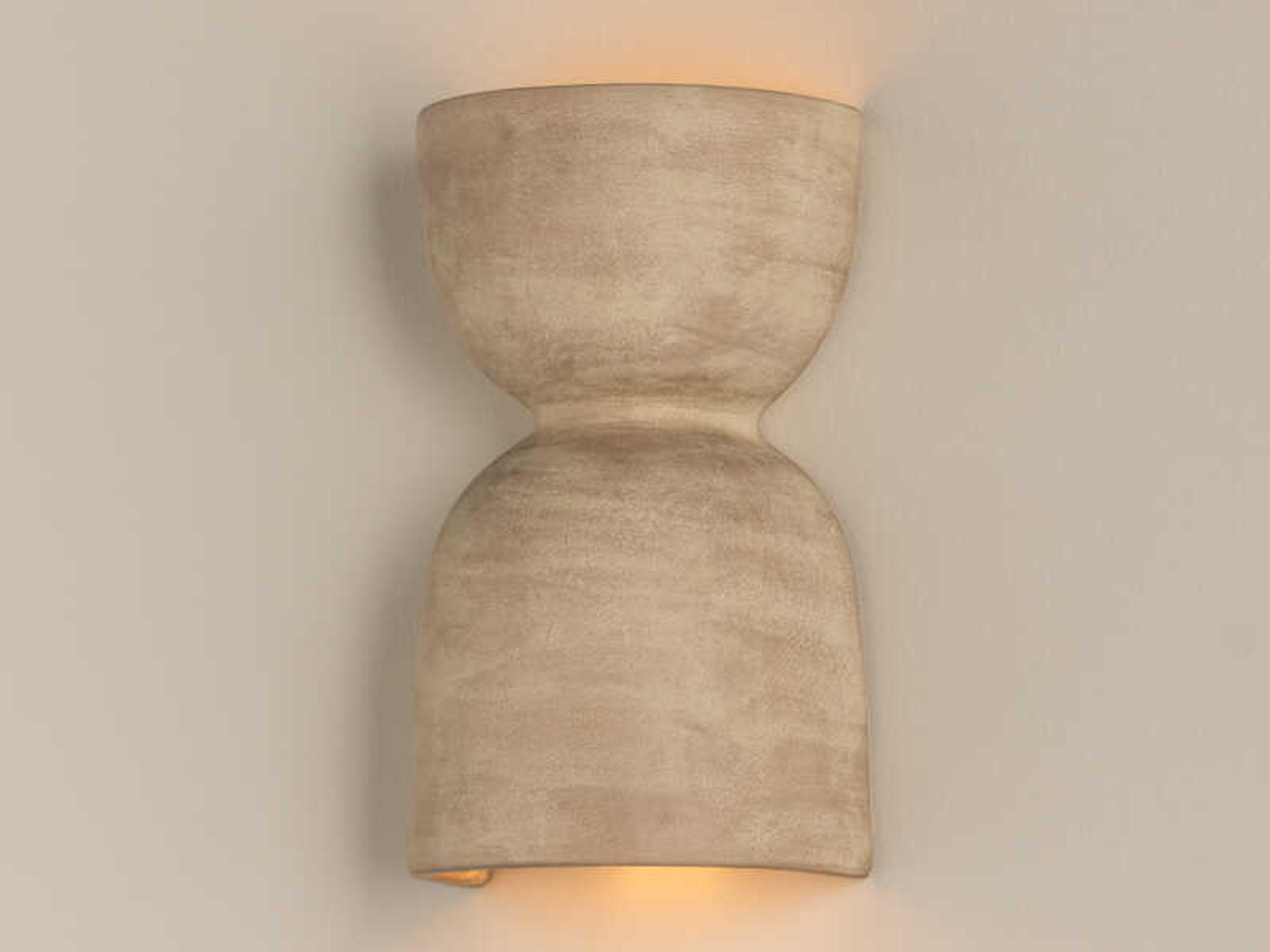 Mitzi Natalia 2-Light Aged Brass Ceramic Windy Dune Brown Wall Sconce