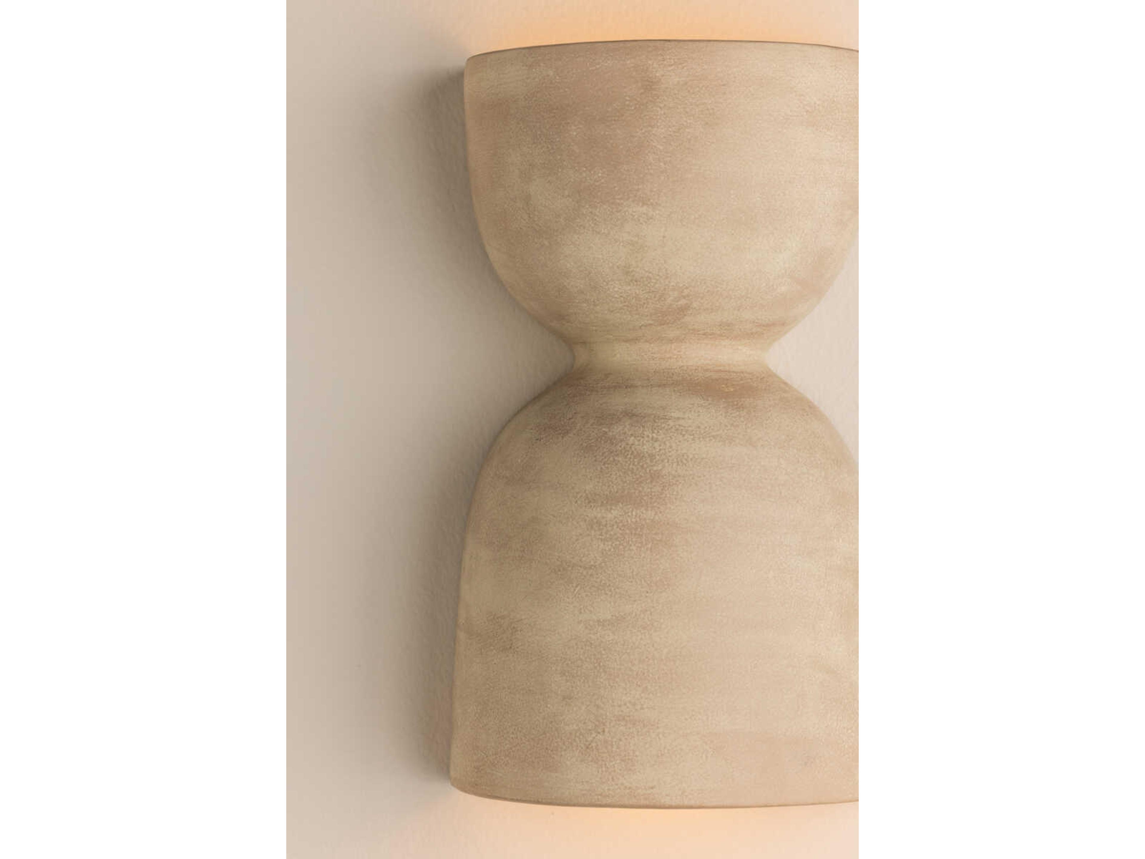 Mitzi Natalia 2-Light Aged Brass Ceramic Windy Dune Brown Wall Sconce