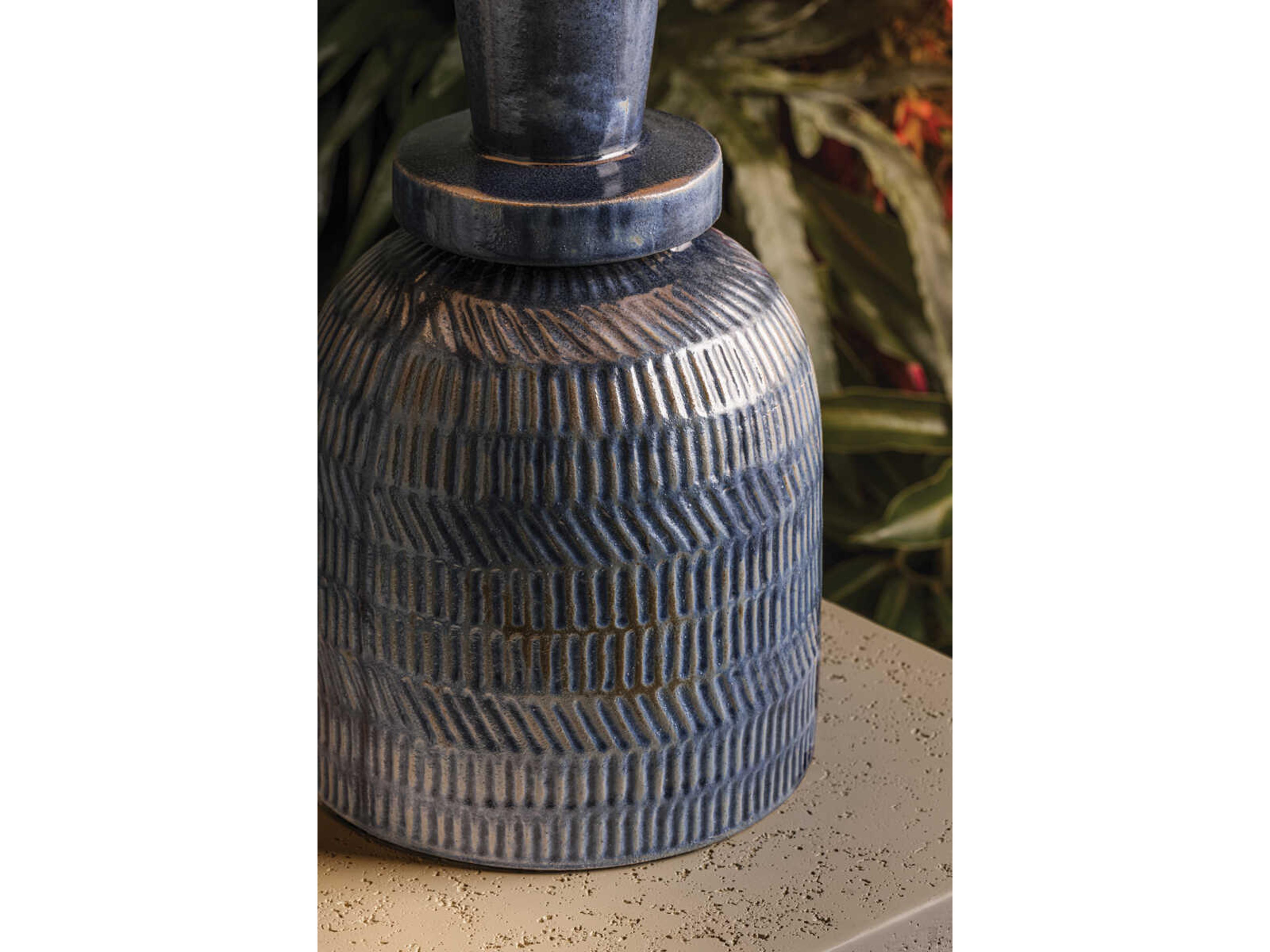 Mitzi Mandy Cheng Russo Aged Brass Ceramic Washed Cobalt White Linen Fabric Blue Buffet Lamp