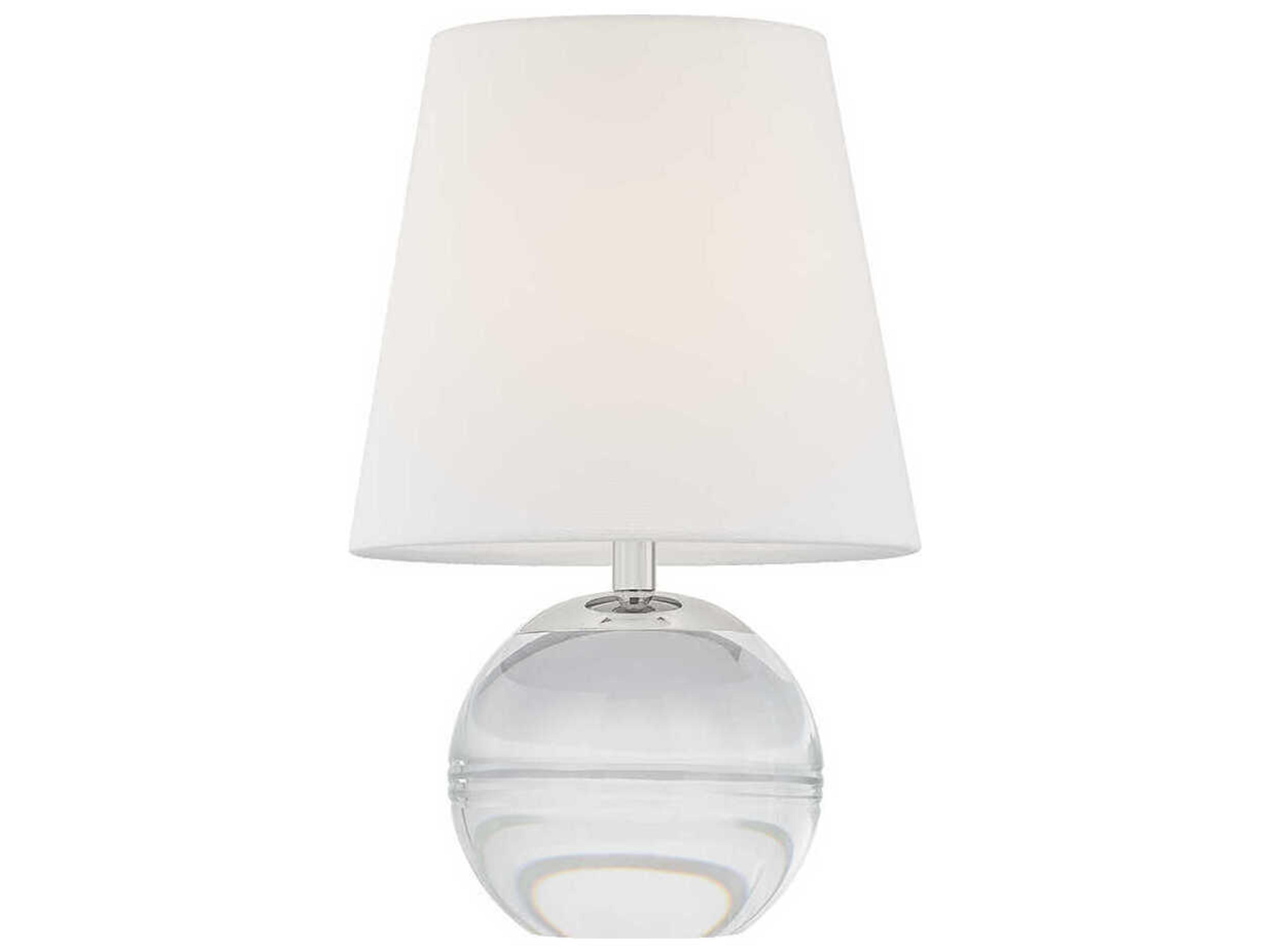 Mitzi Nicole Polished Nickel White Linen Fabric Table Lamp