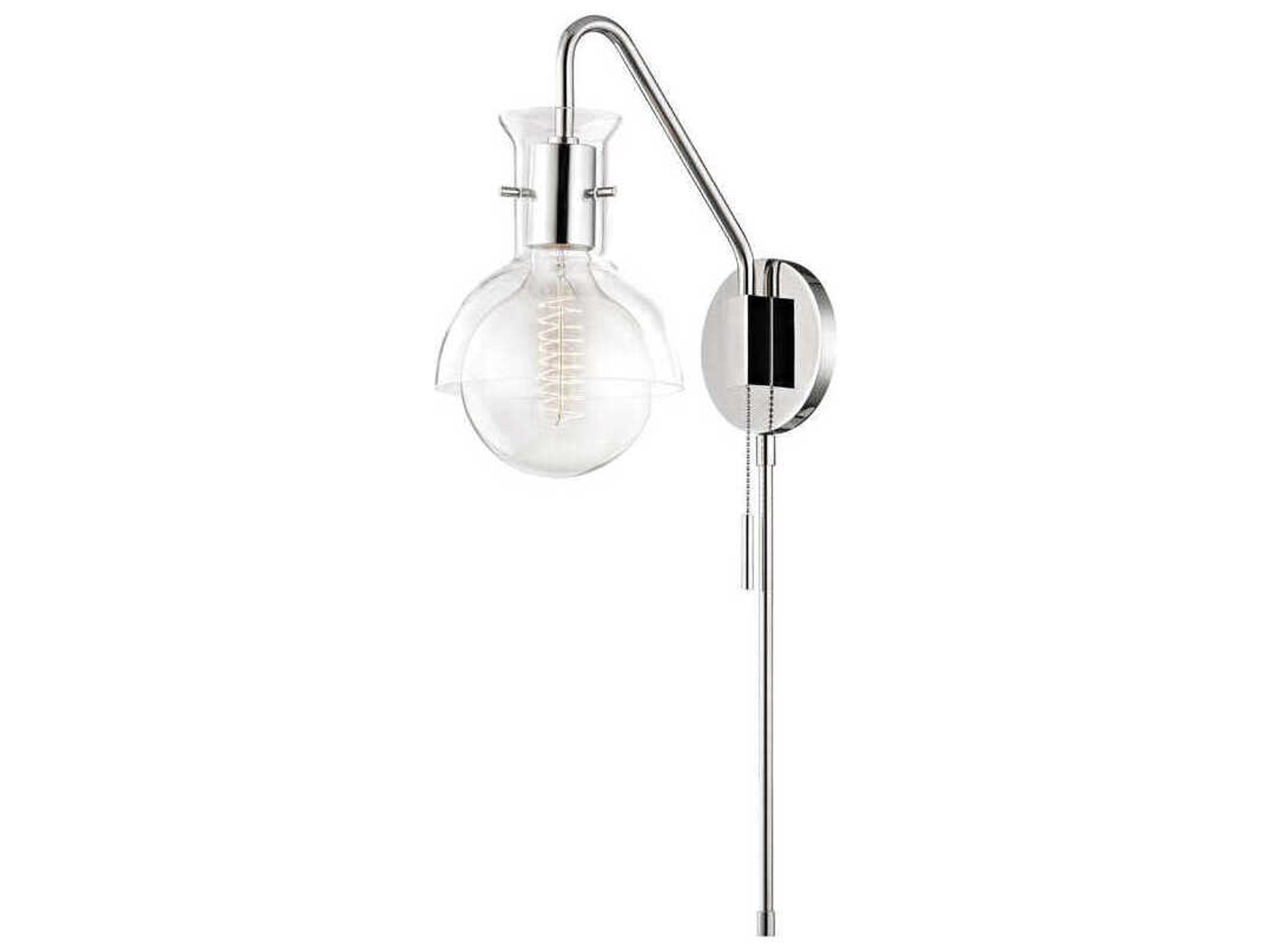 Riley 1-Light Polished Nickel Glass Wall Sconce