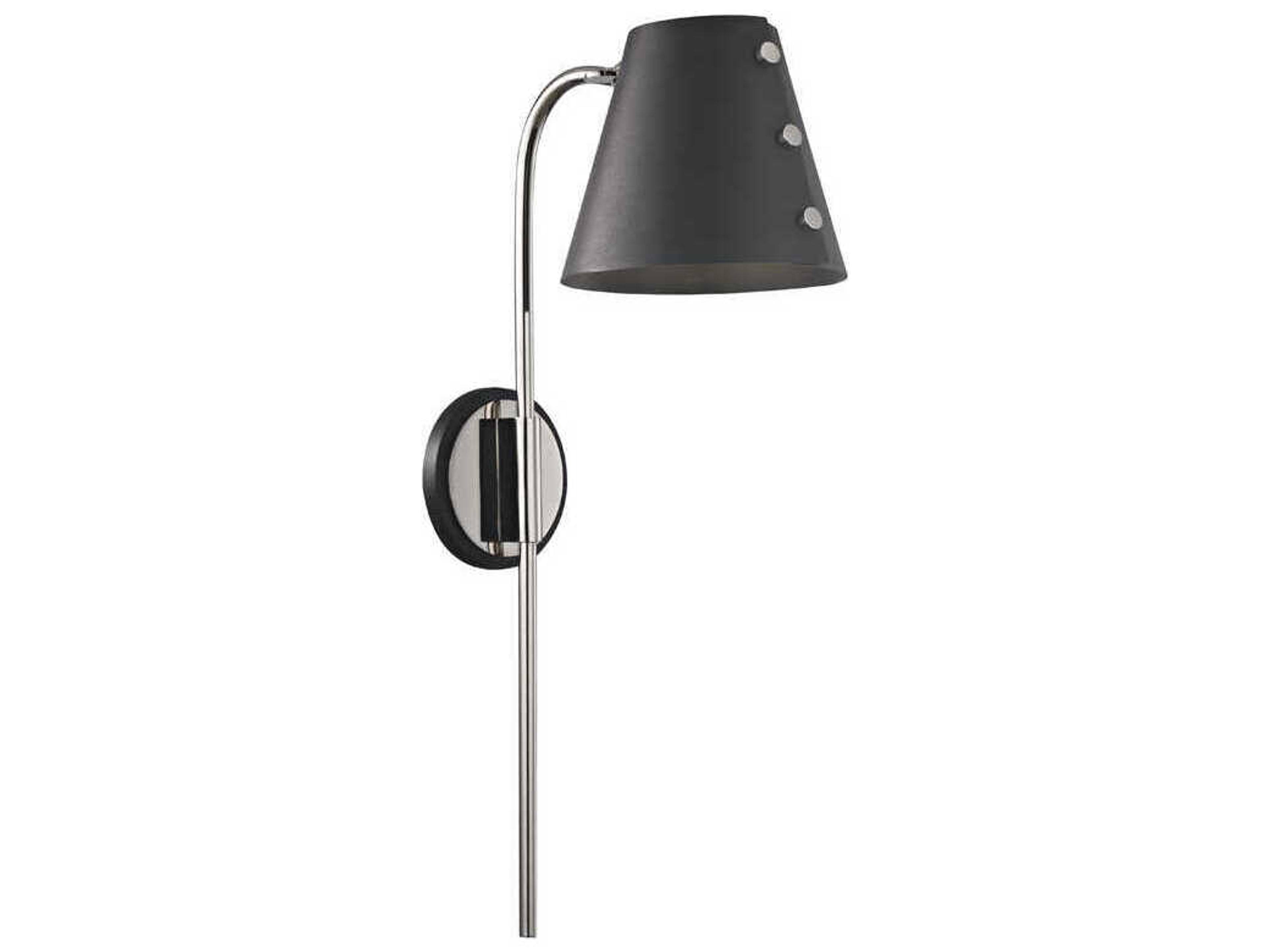 Meta 1-Light Polished Nickel Black LED Wall Sconce