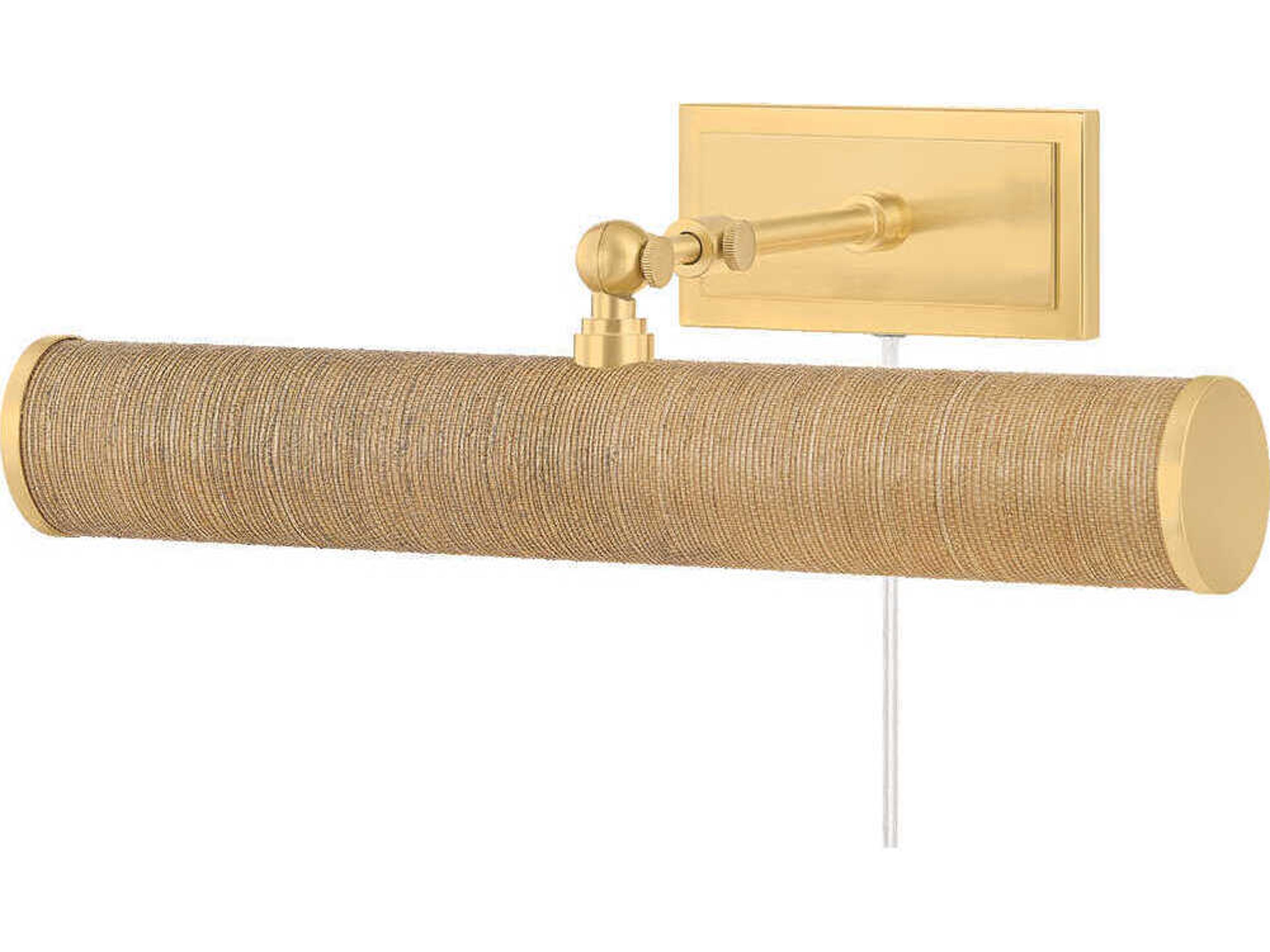 Holly 2-Light Aged Brass Grasscloth Picture Light