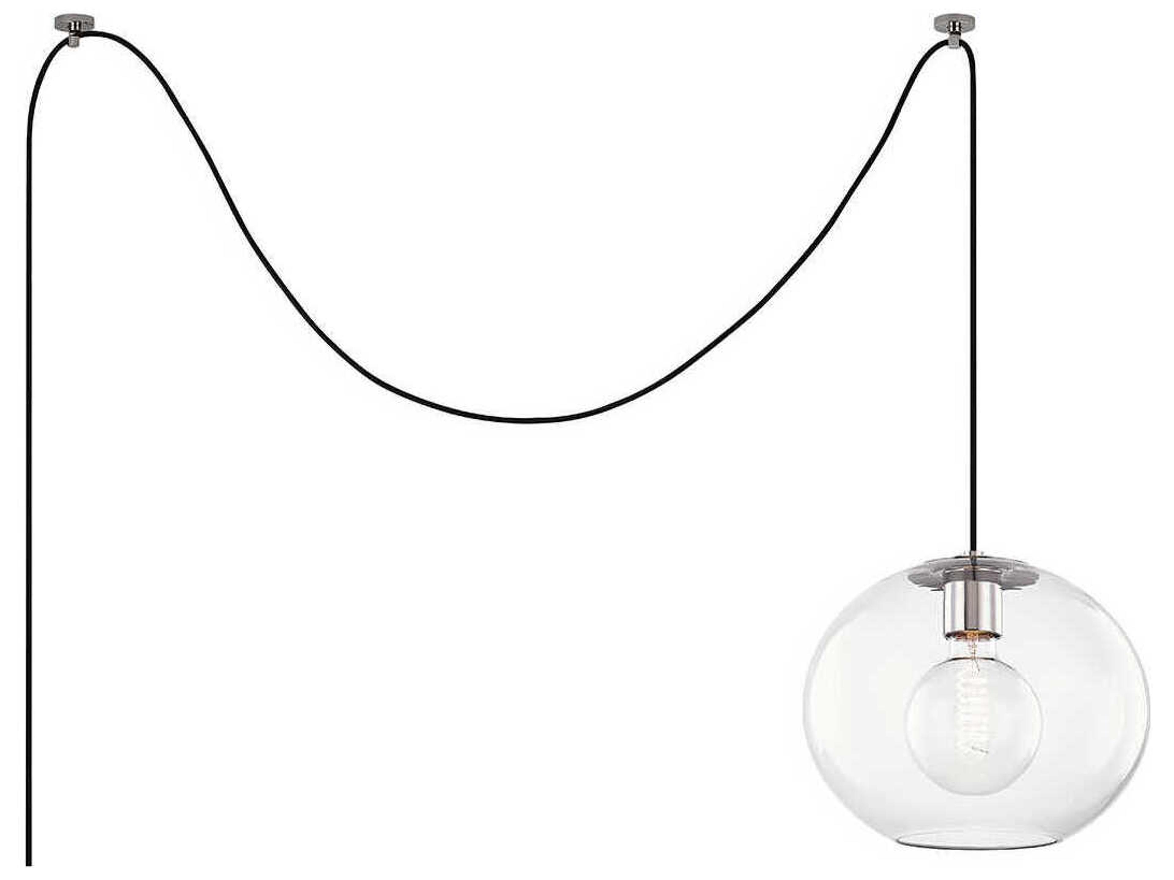 Mitzi Margot 1-Light Polished Nickel Glass Globe Pendant
