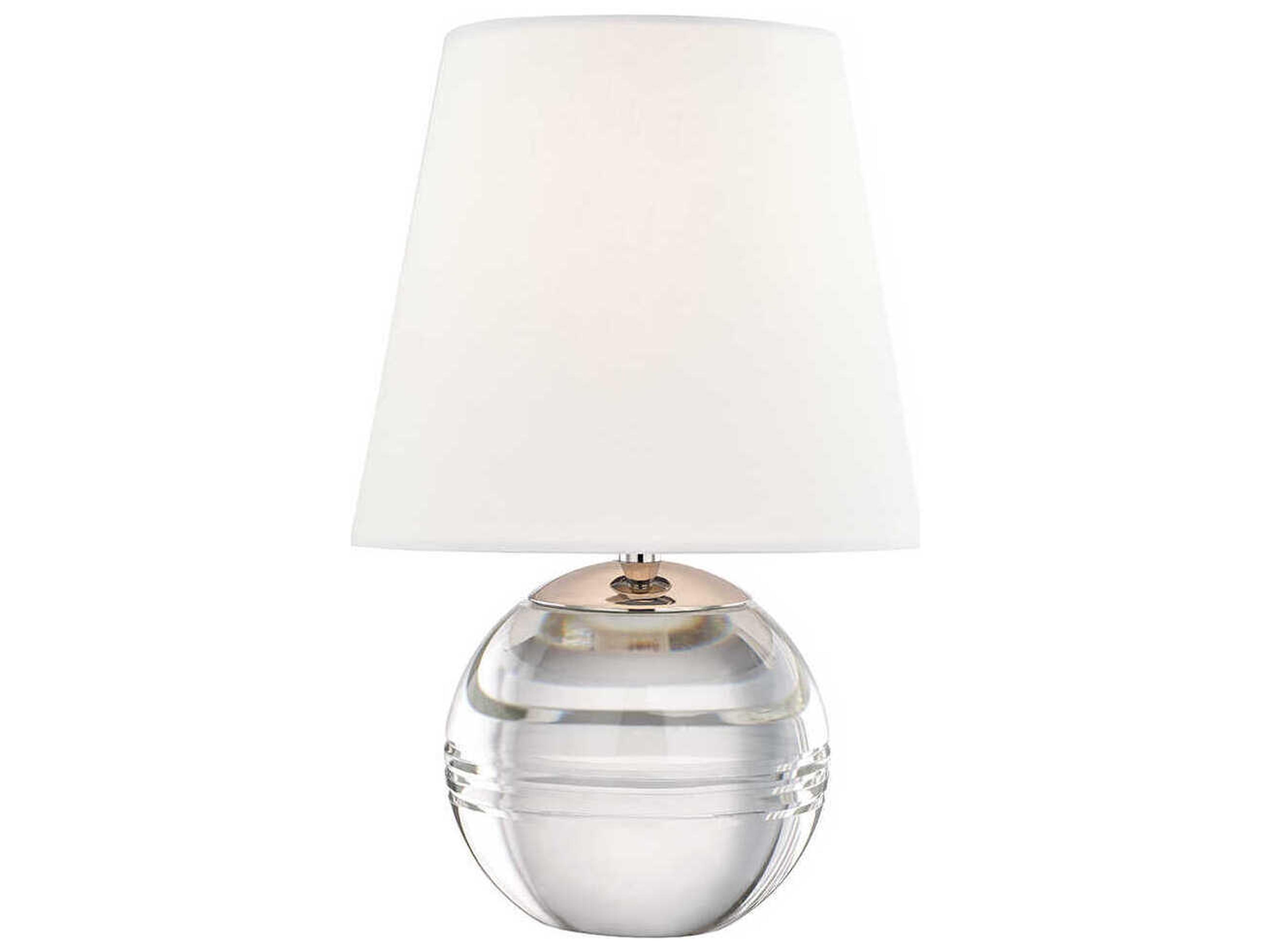 Nicole Polished Nickel Crystal Table Lamp