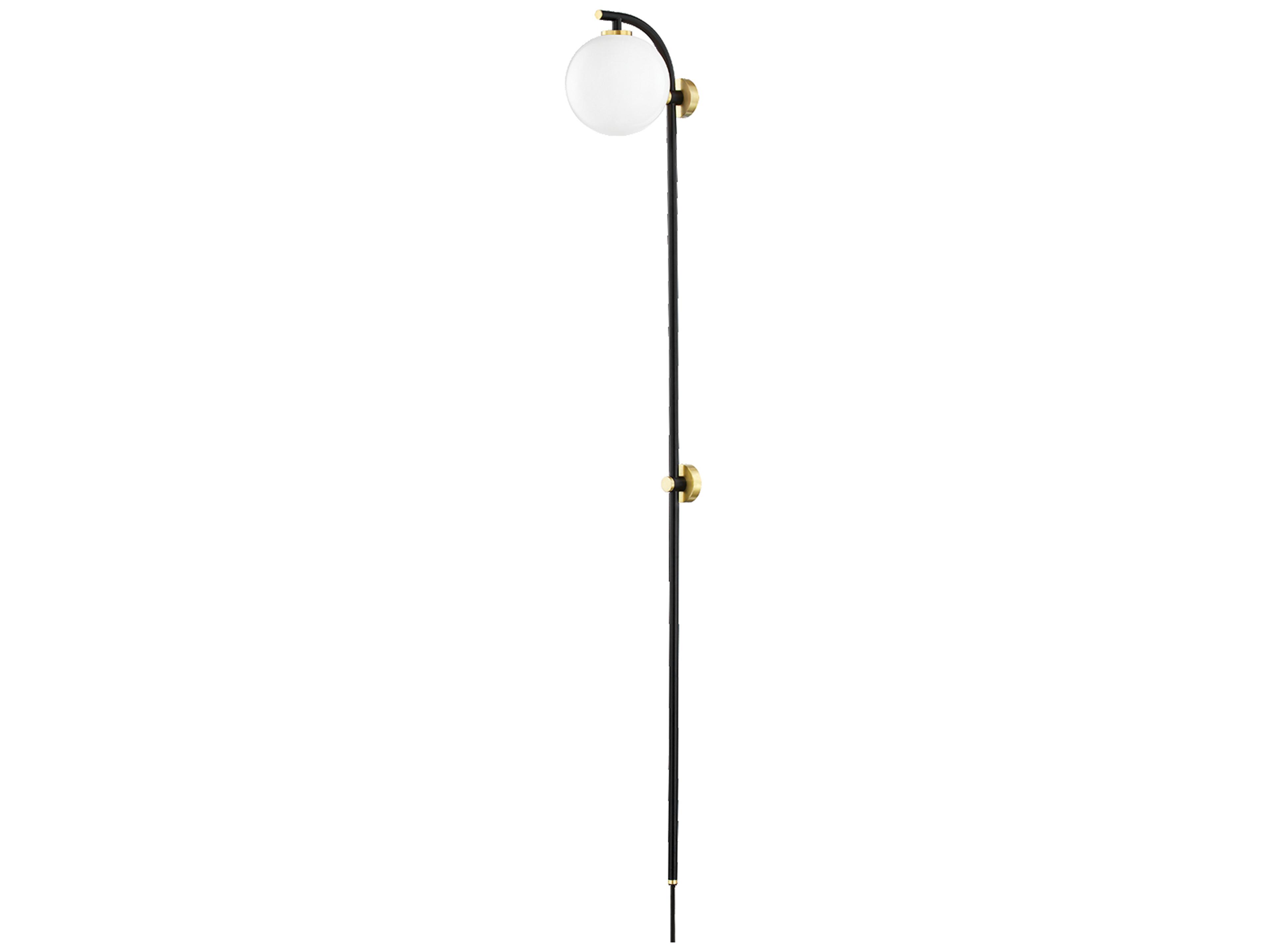 Faye 1-Light Aged Brass Soft Black Glass LED Wall Sconce