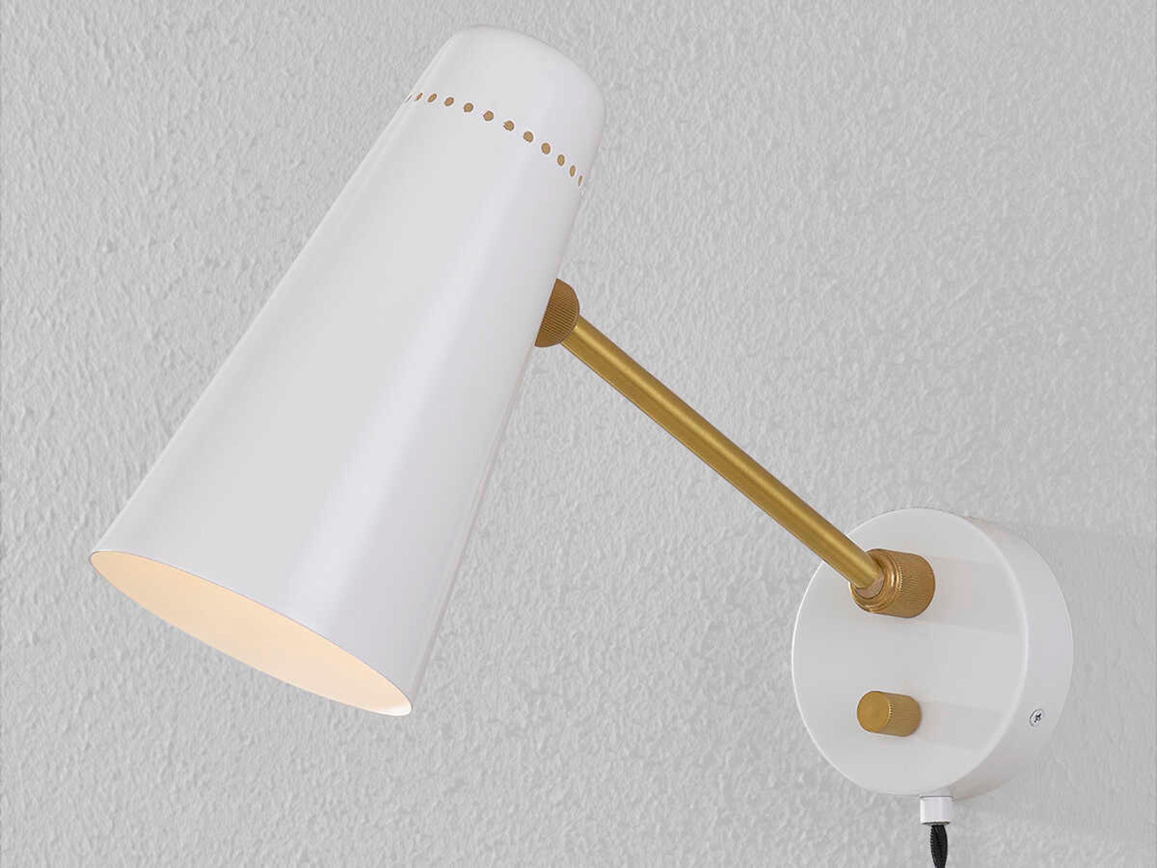 Mitzi Alex 1-Light Aged Brass White Swing Wall Sconce