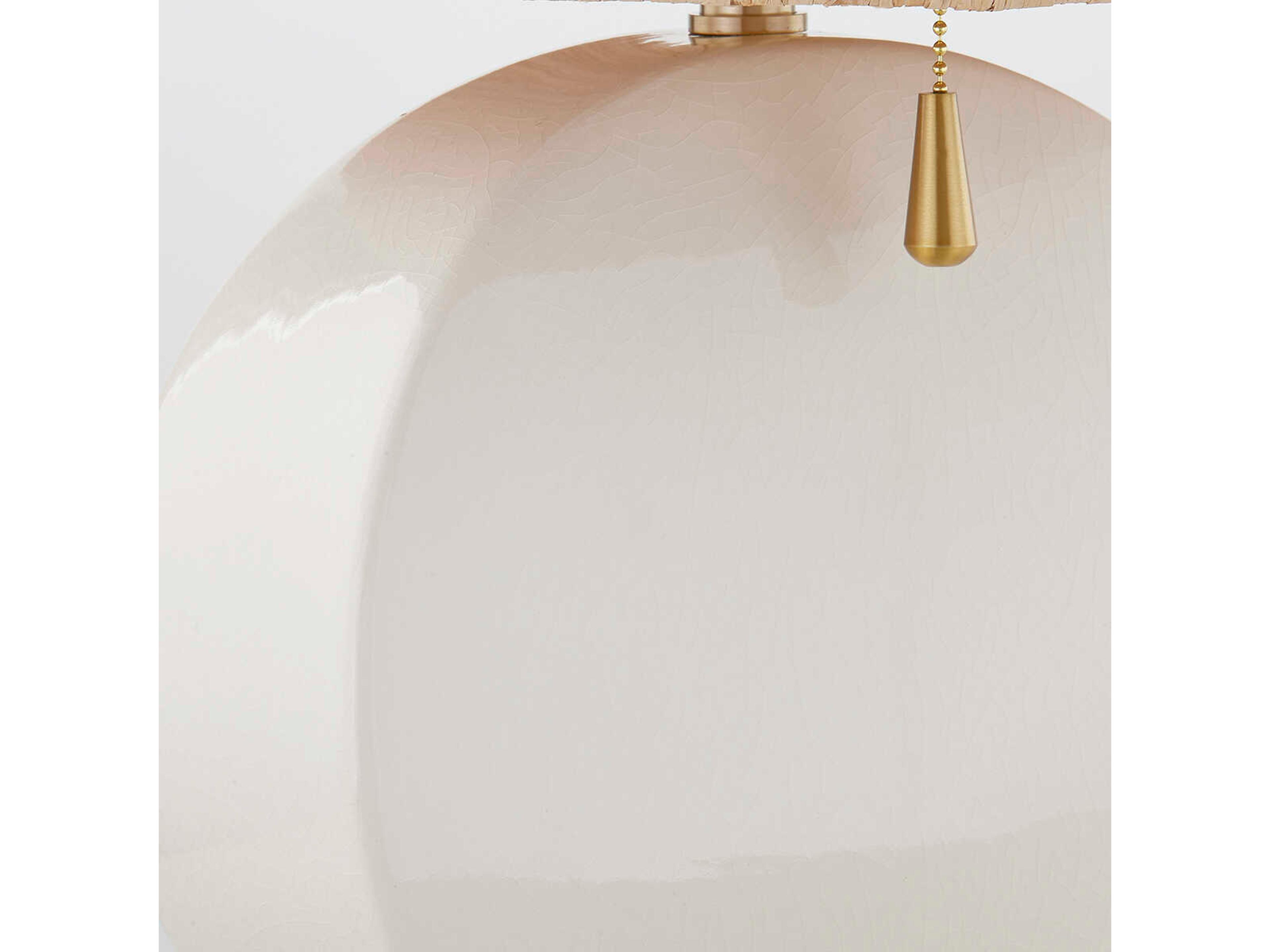 Mitzi Aneesa Aged Brass Natural Raffia White Table Lamp