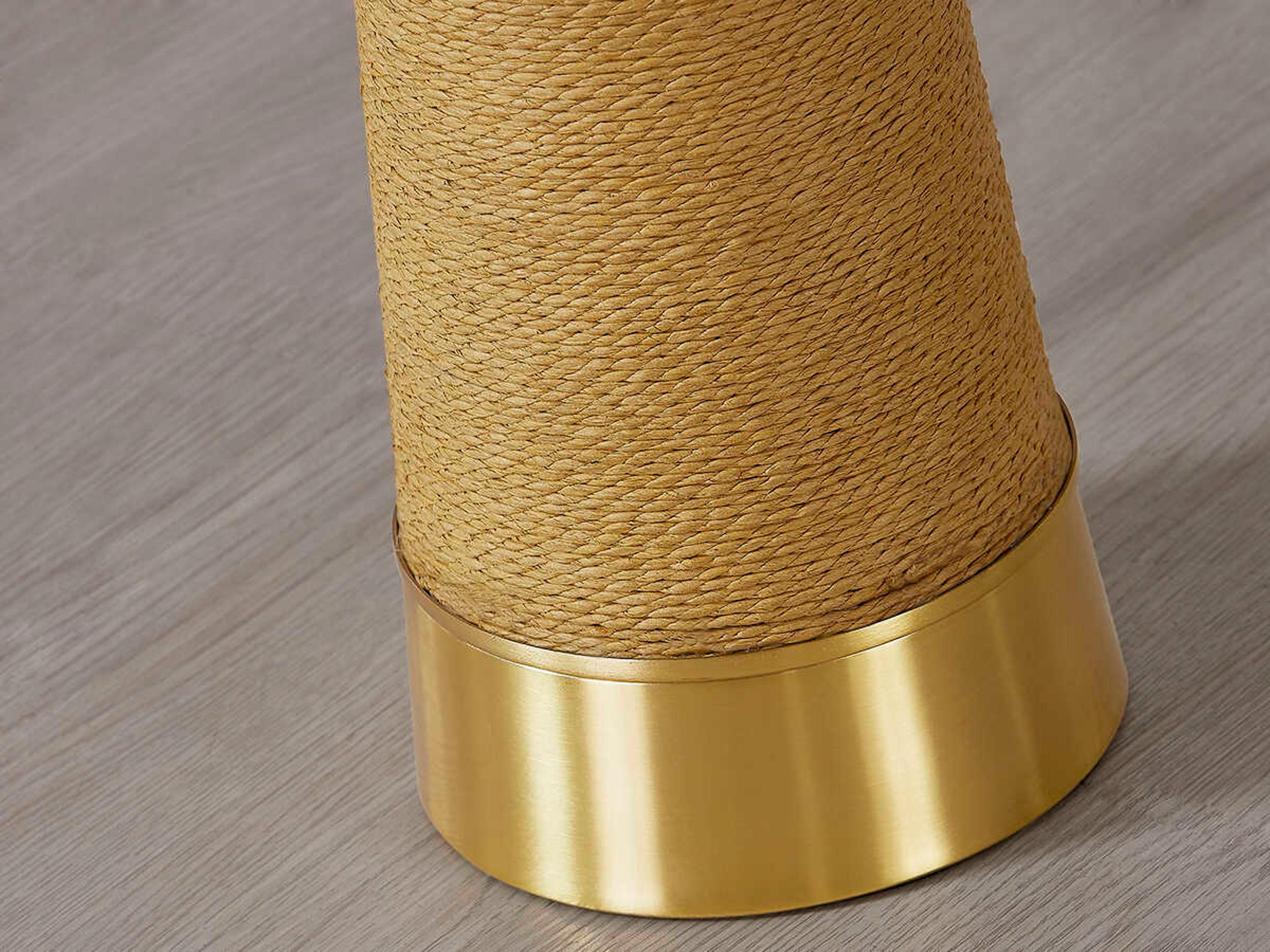 Mitzi Indie Aged Brass White Linen Floor Lamp